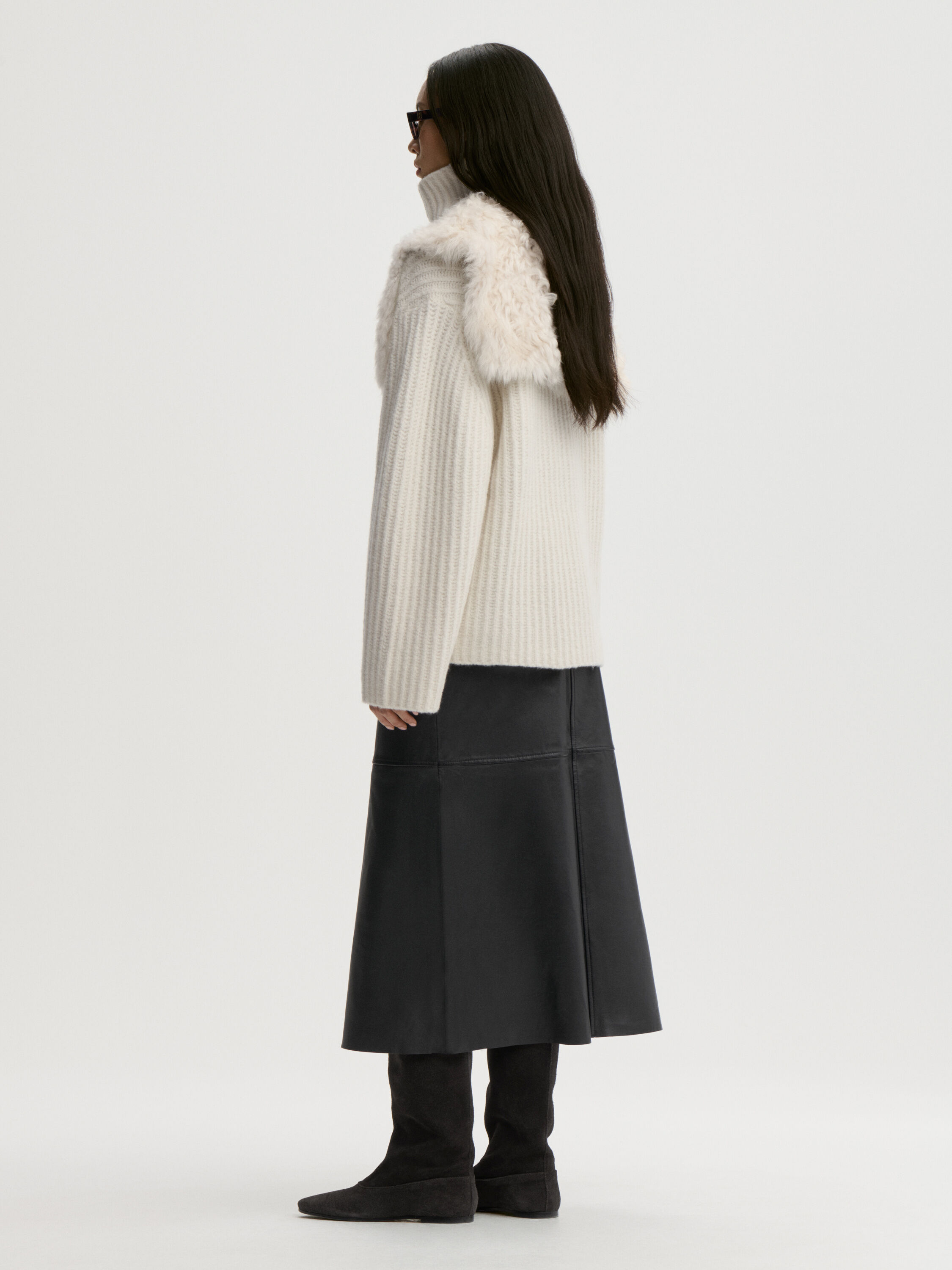 Solene leather skirt