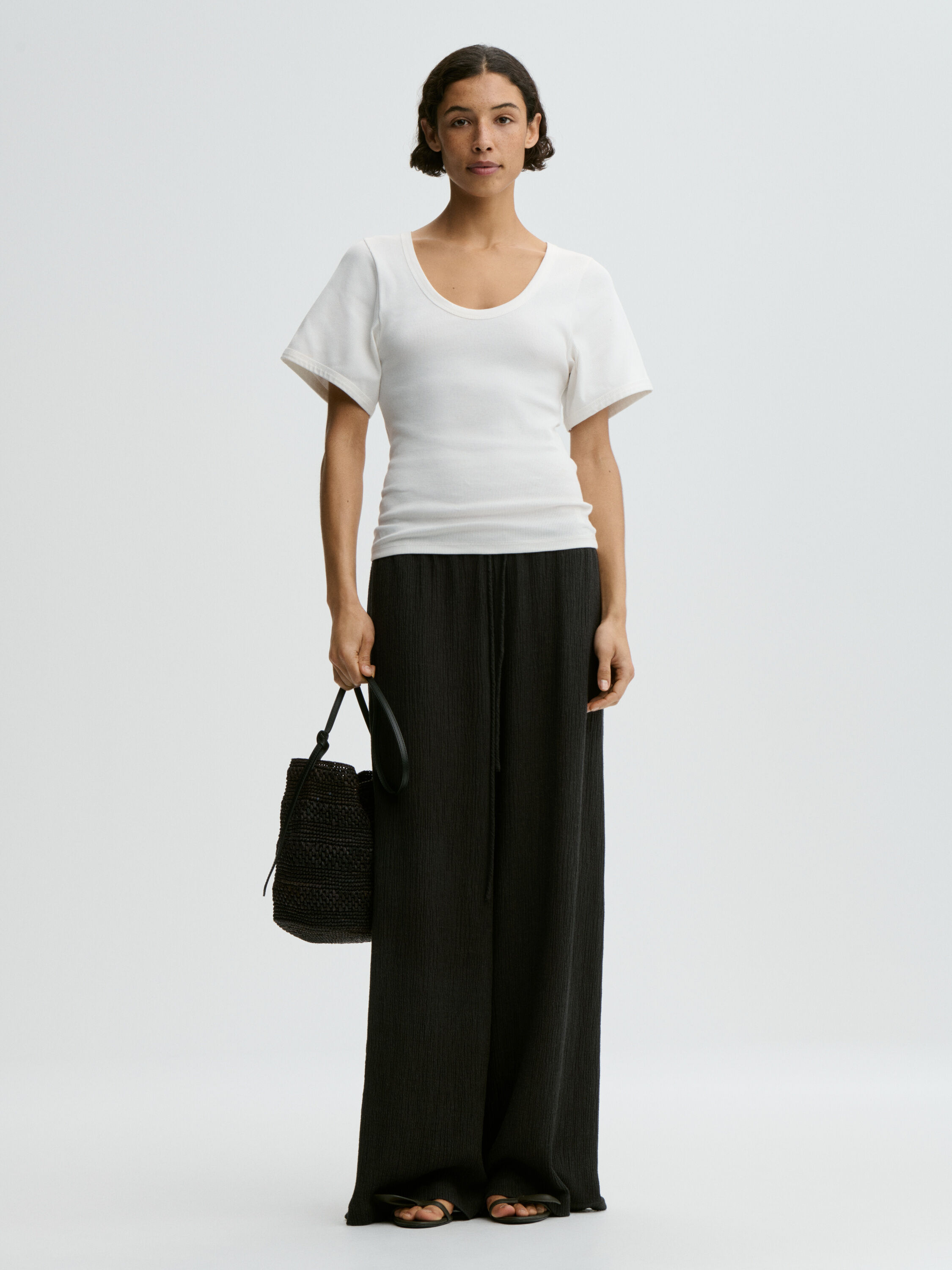 Pisca Weave wide-leg trousers