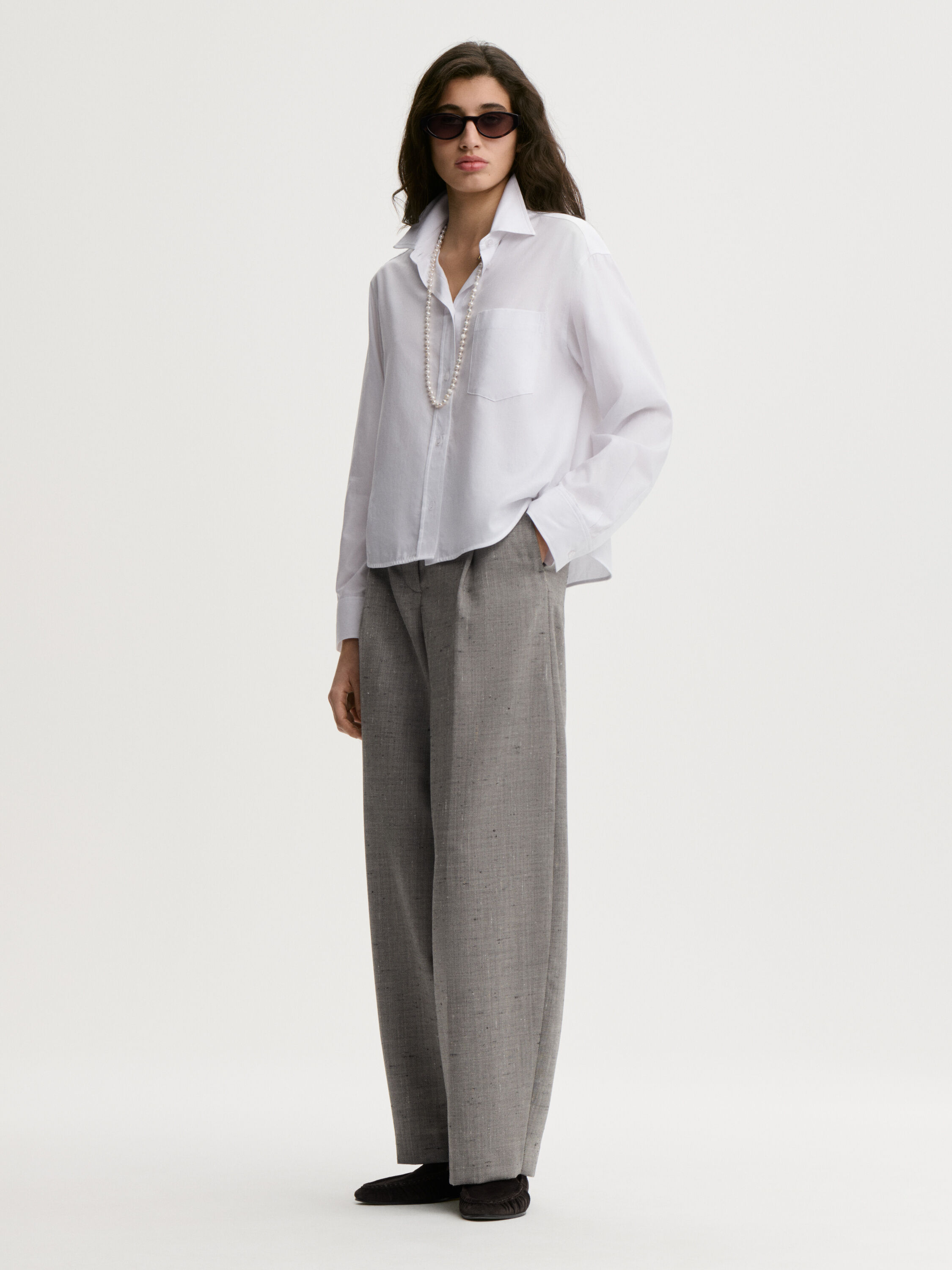 Audrey Cropped organic cotton shirt