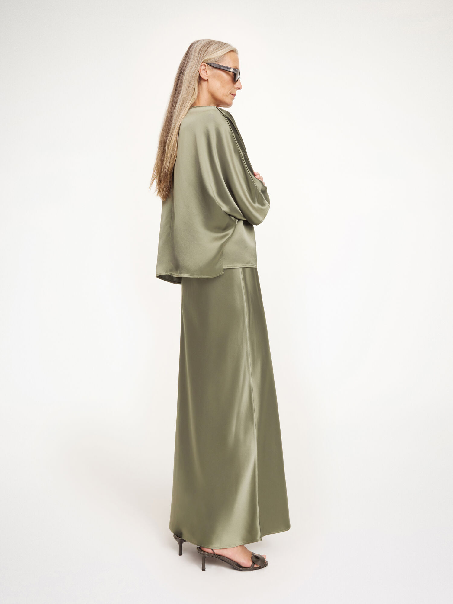 satin dress blouse Boat Neck Satin Blouse