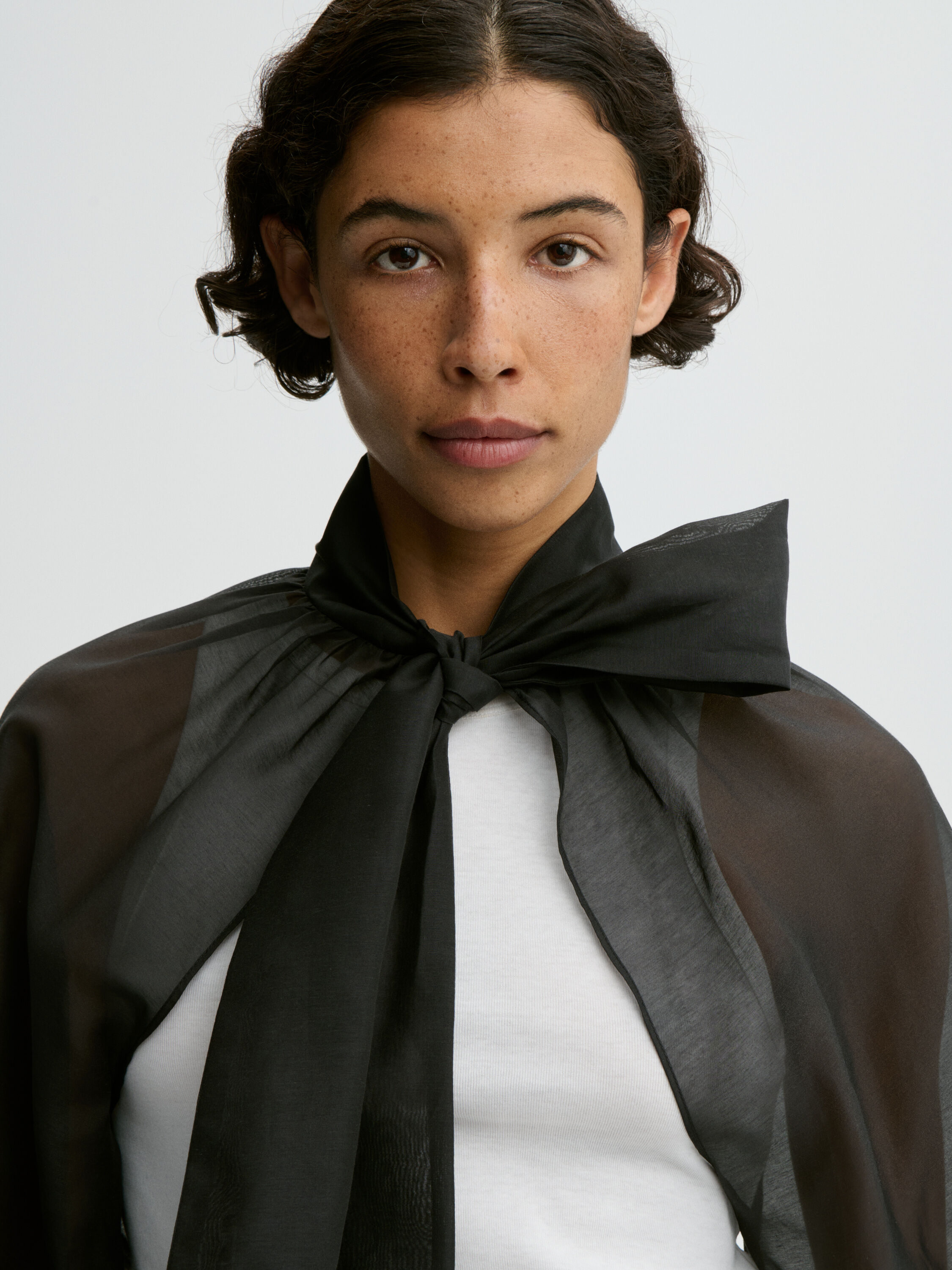 Canny silk organza bolero top