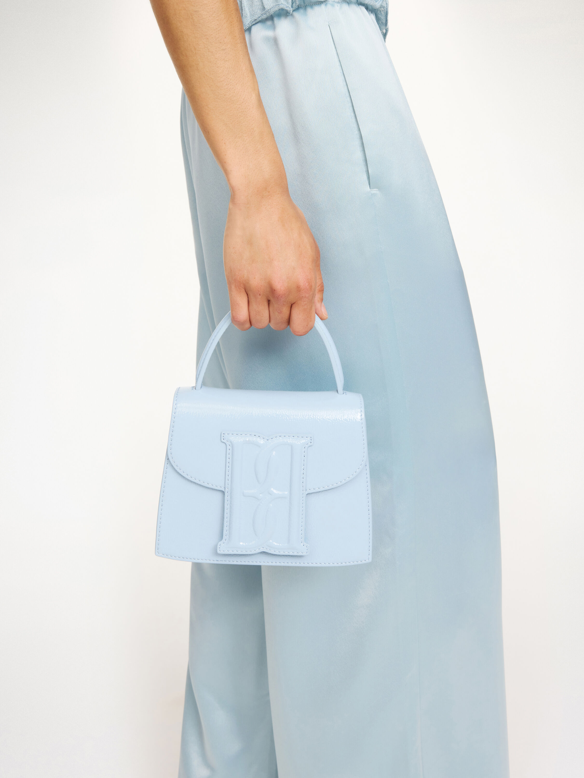 Sac d&rsquo;&eacute;paule en cuir verni Ramil