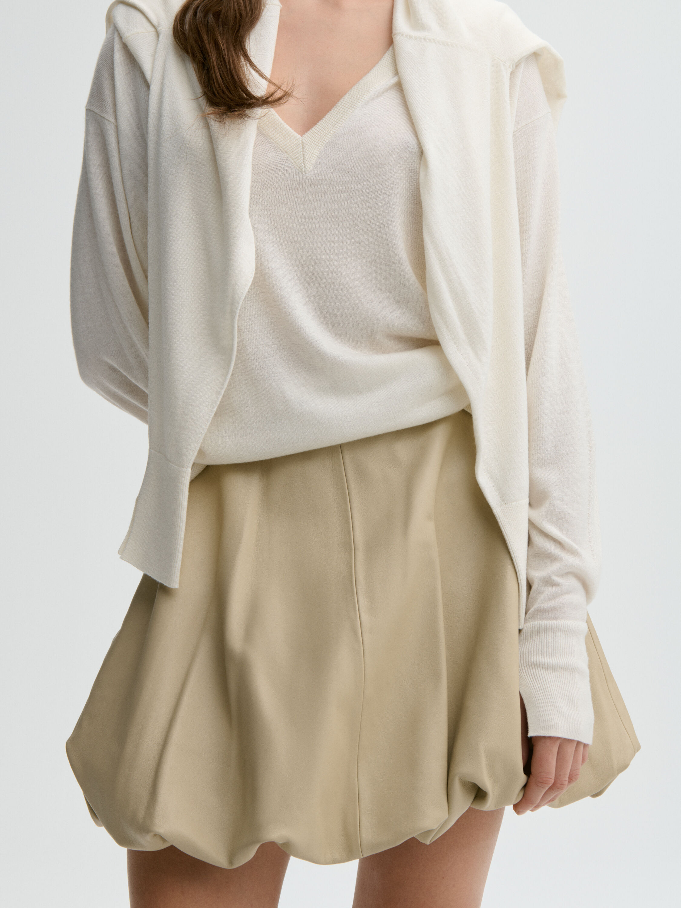 EXCLUSIVE: Brey Leather mini skirt