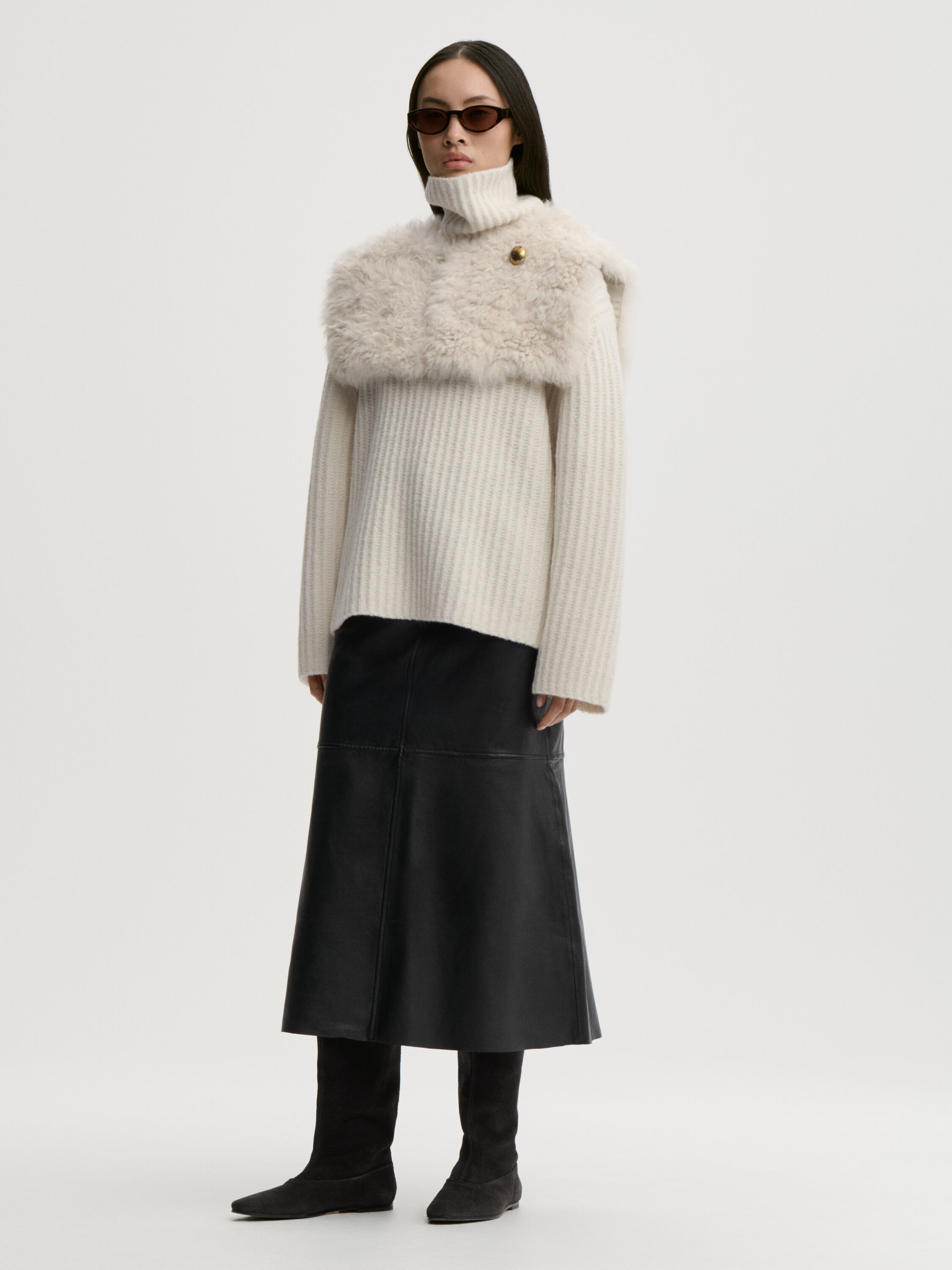 Solene leather skirt