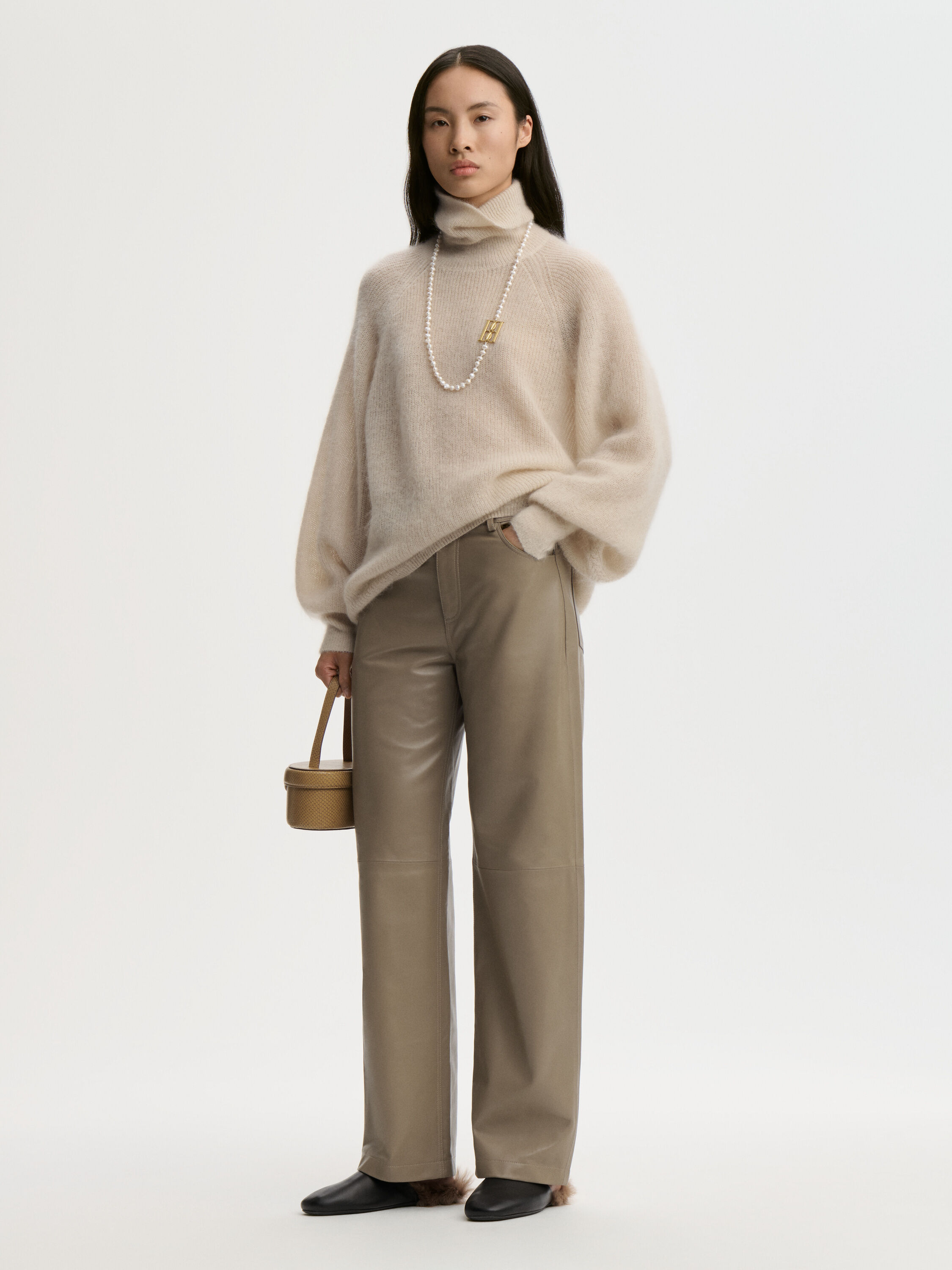 Sandy leather trousers