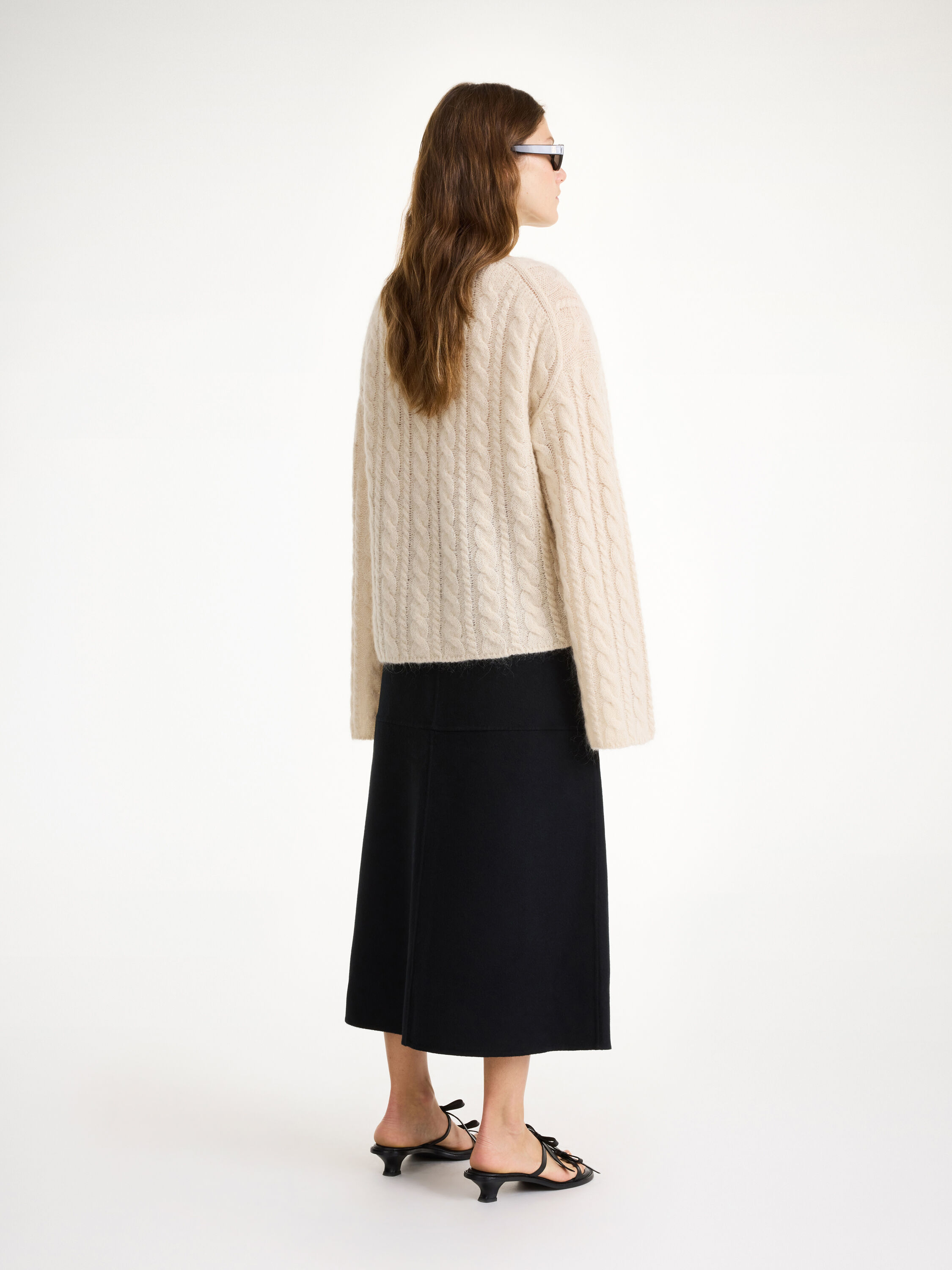Angello wool midi skirt