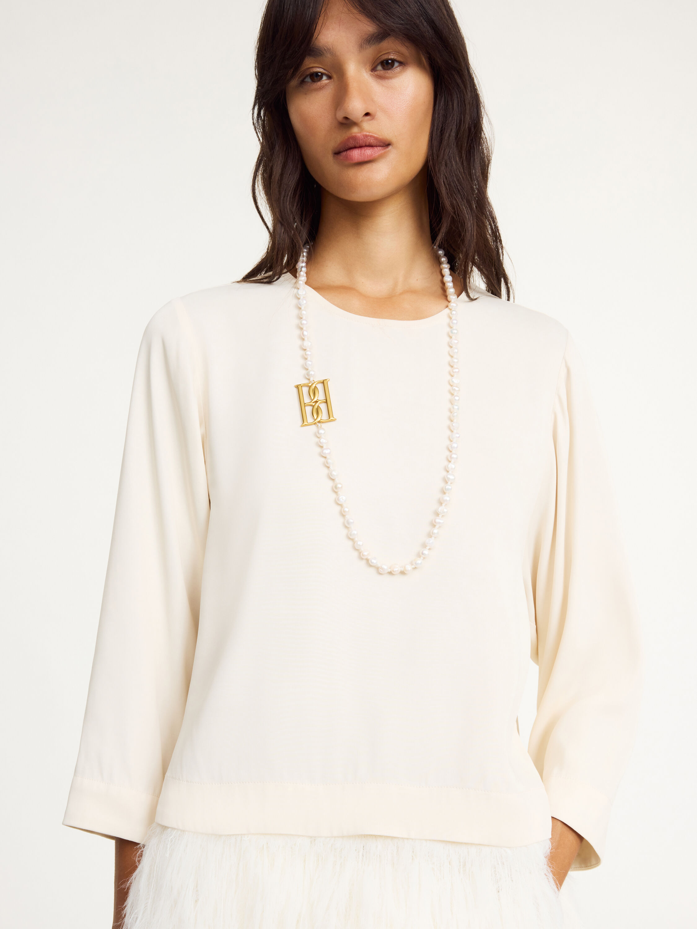 アクセサリーその他 BY MALENE BIRGER Woman Jewel Pearl 102606 03Z Chakallo monogram necklace - Buy Jewellery online | By
