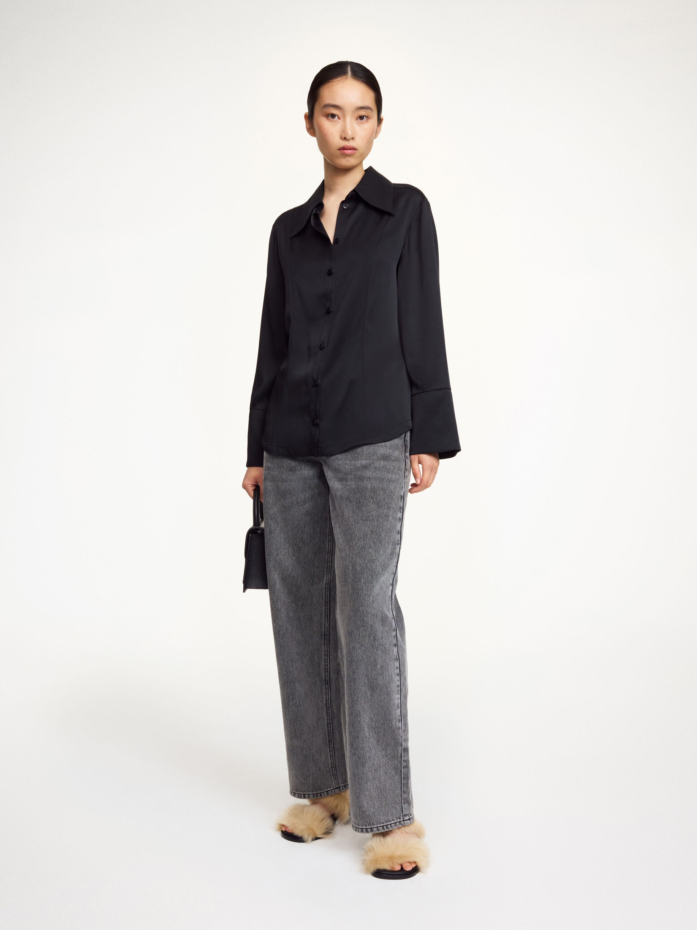 売れ筋商品|||バイマレンバーガー シャツ レディース トップス MERLINA - Button-down blouse - black Shirts | Explore all styles here | By Malene Birger