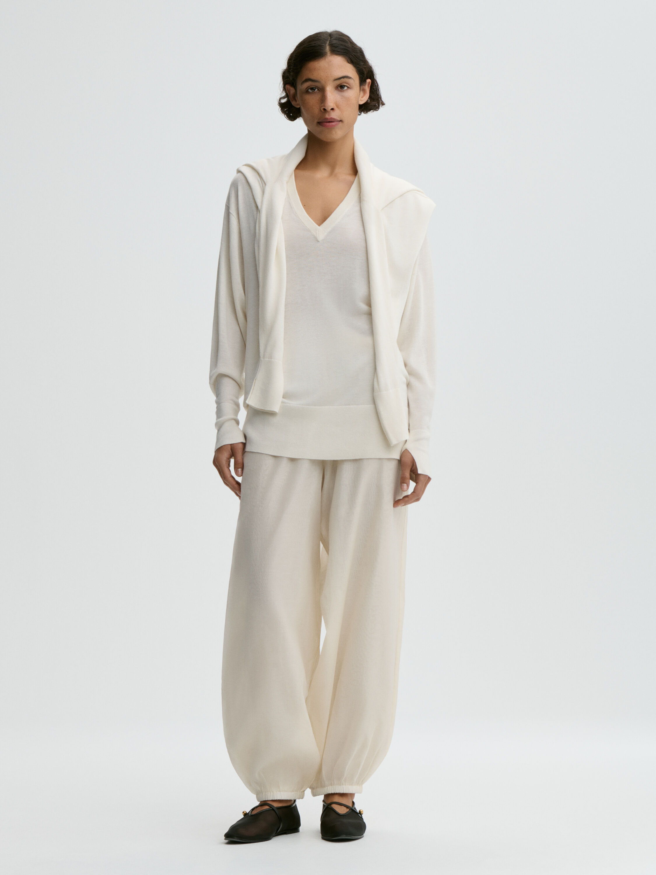 Pantalon en organza de soie Lumas