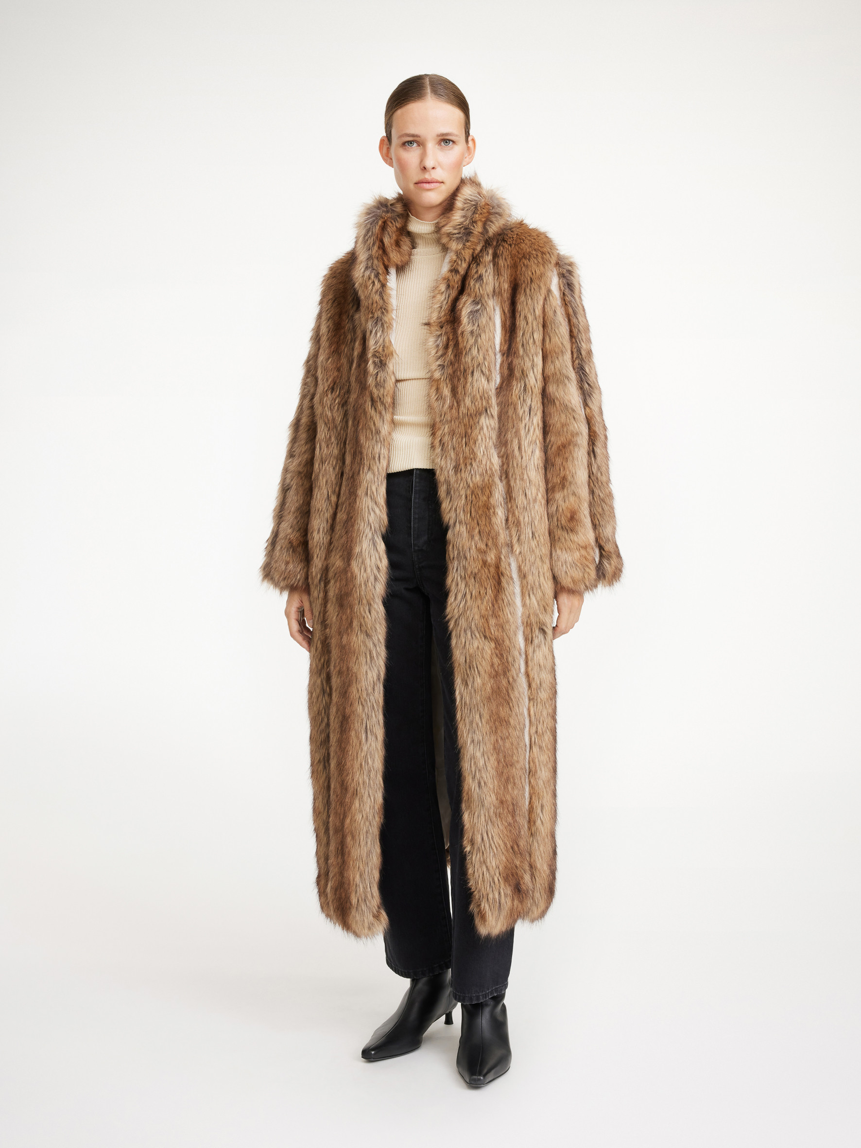 Womens Fur Hooded White Leather Coat - Buy Hoody Jacket USA