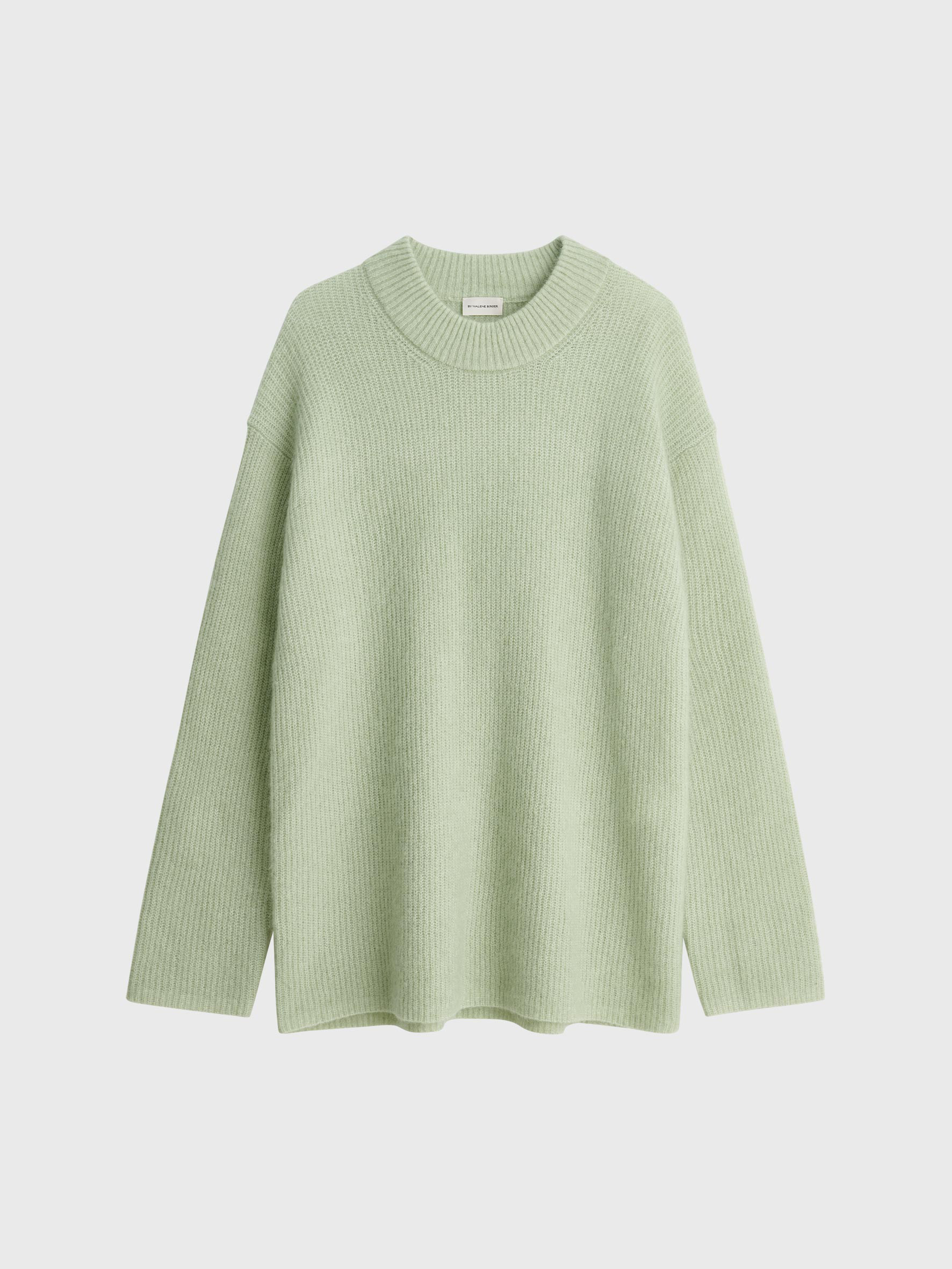 oversized green knit sweater