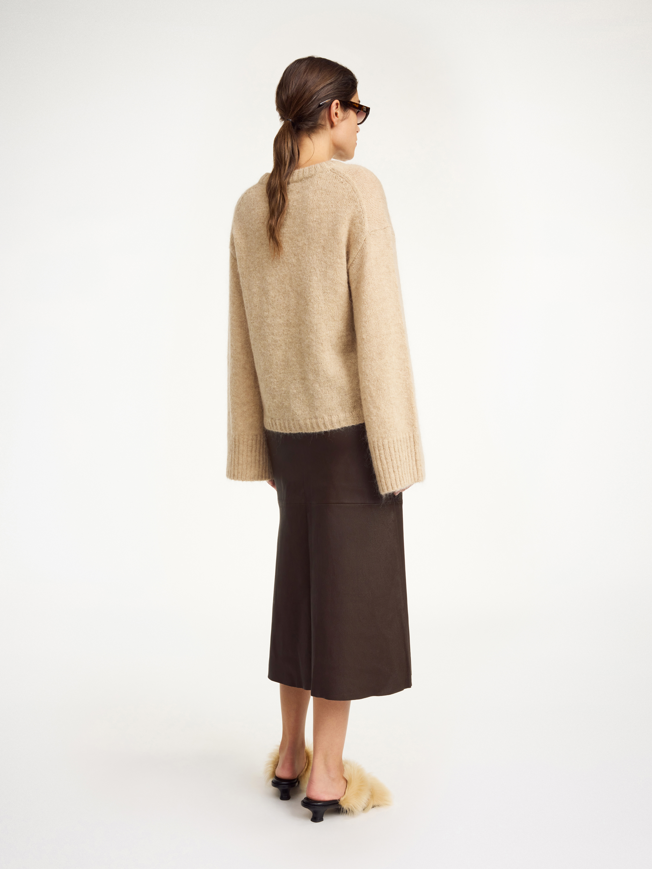 By Malene Birger Simoas Leather Skirt In Dark Mahogany