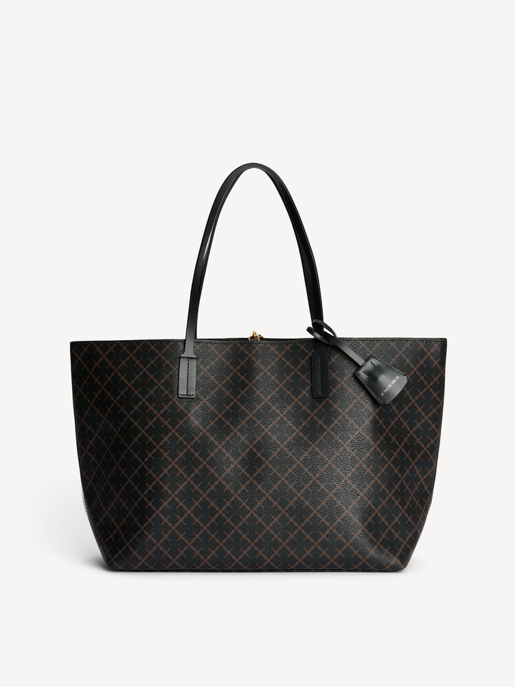 By Malene Birger Abi Printed Tote Bag In Dark Chokolate