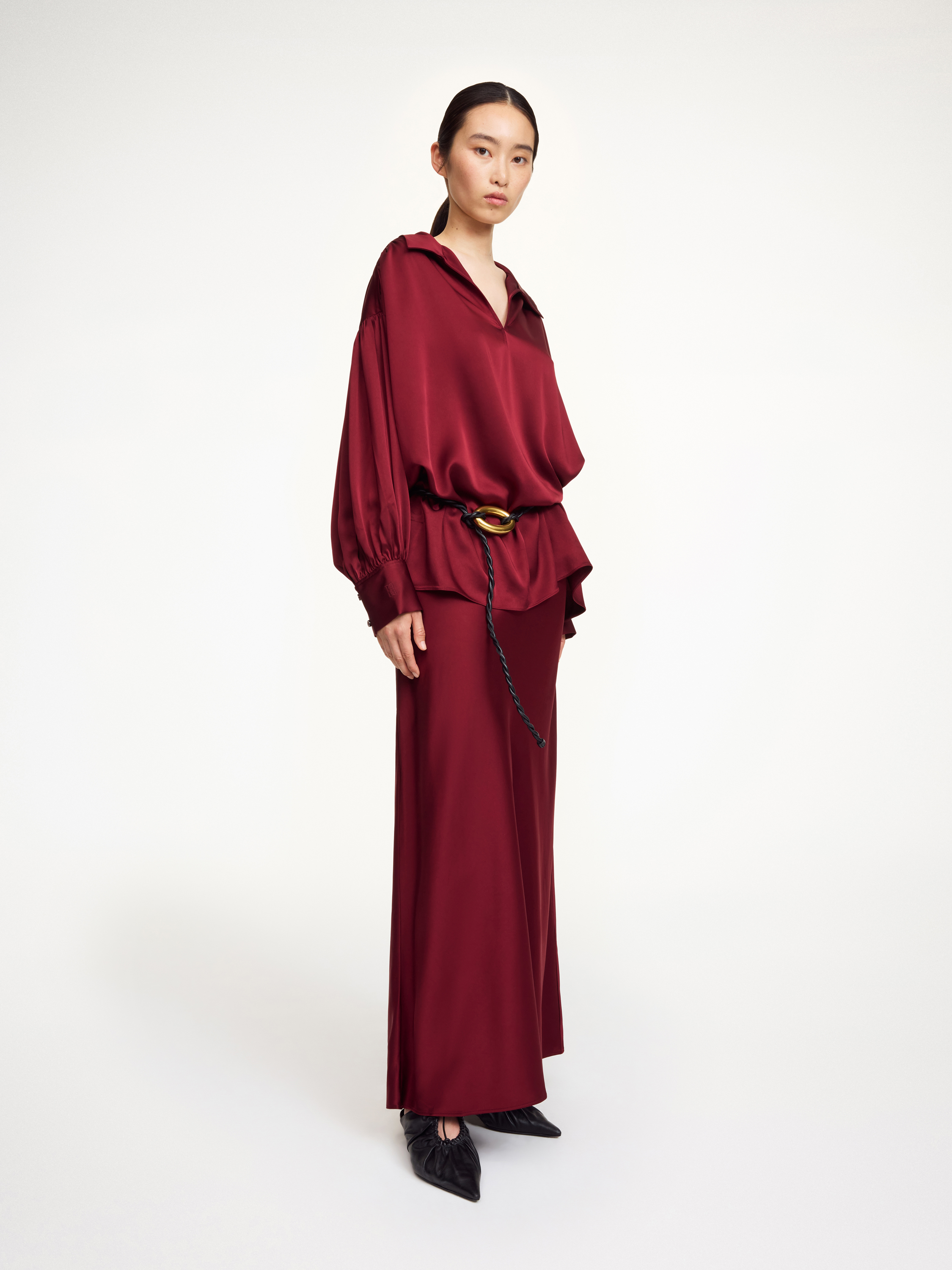 By Malene Birger Barbara Maxi Skirt In Burgundy