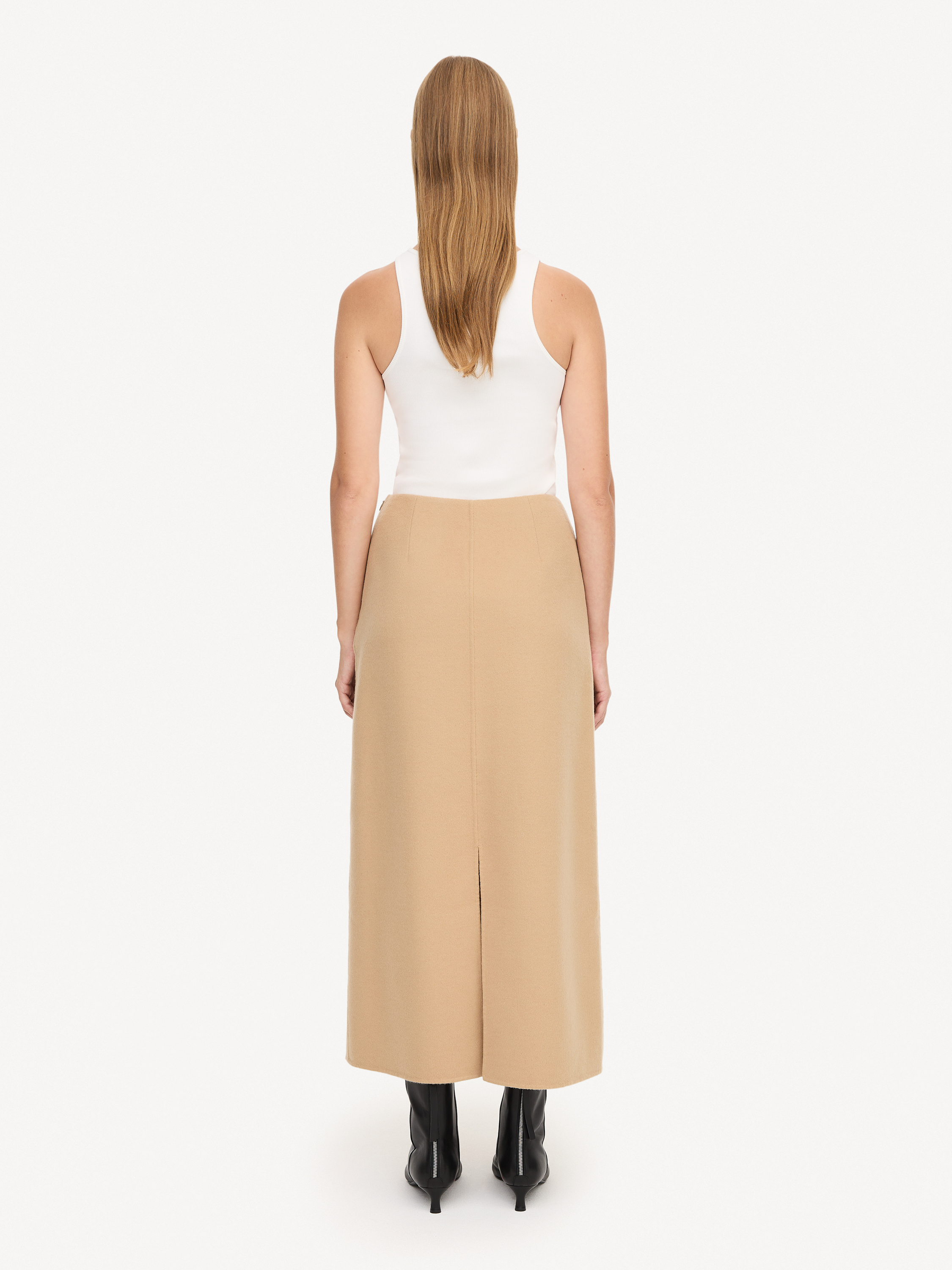 By Malene Birger Palomie Midi Skirt In Dark Sand
