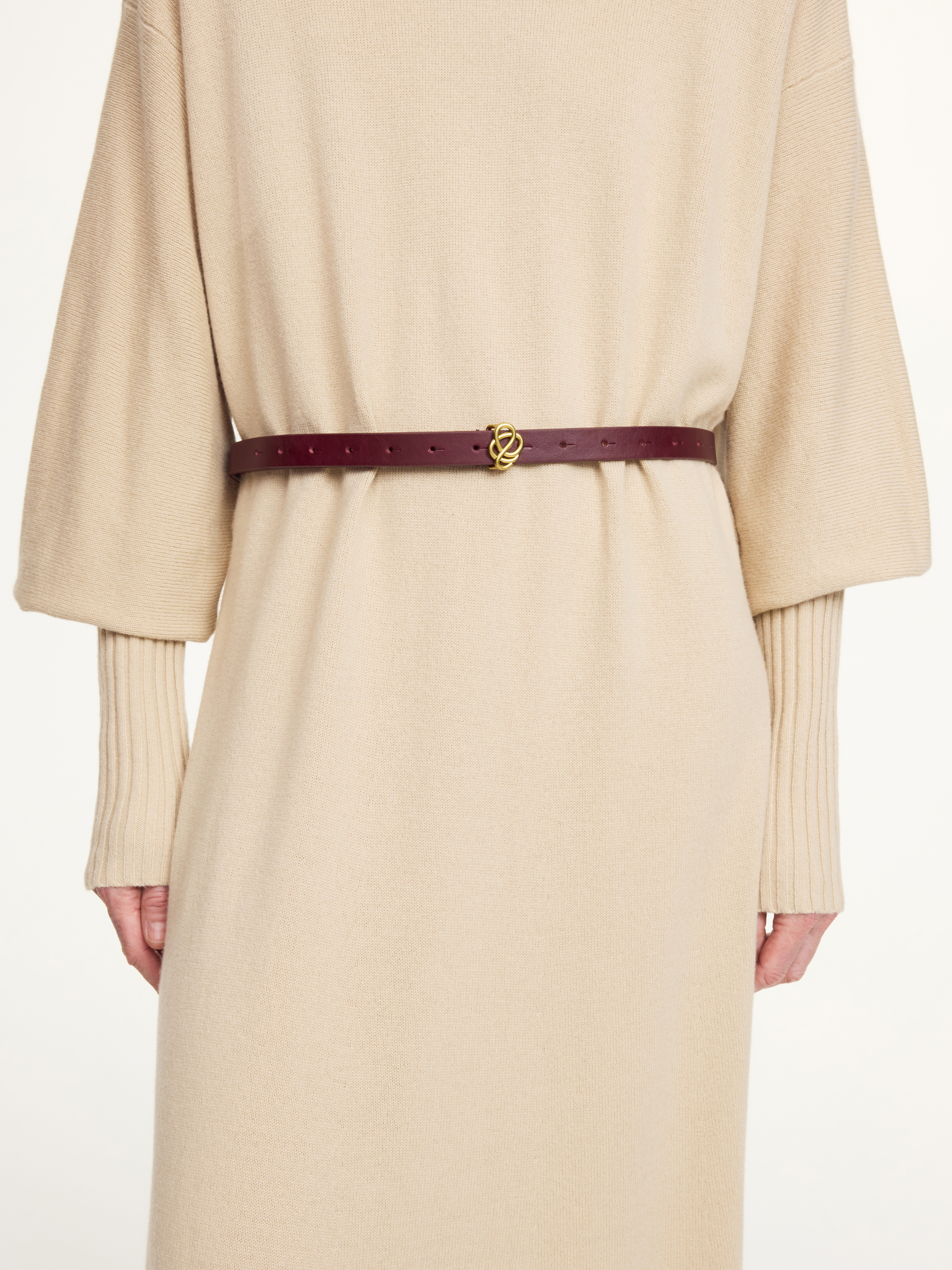 By Malene Birger Ouma Leather Belt In Burgundy