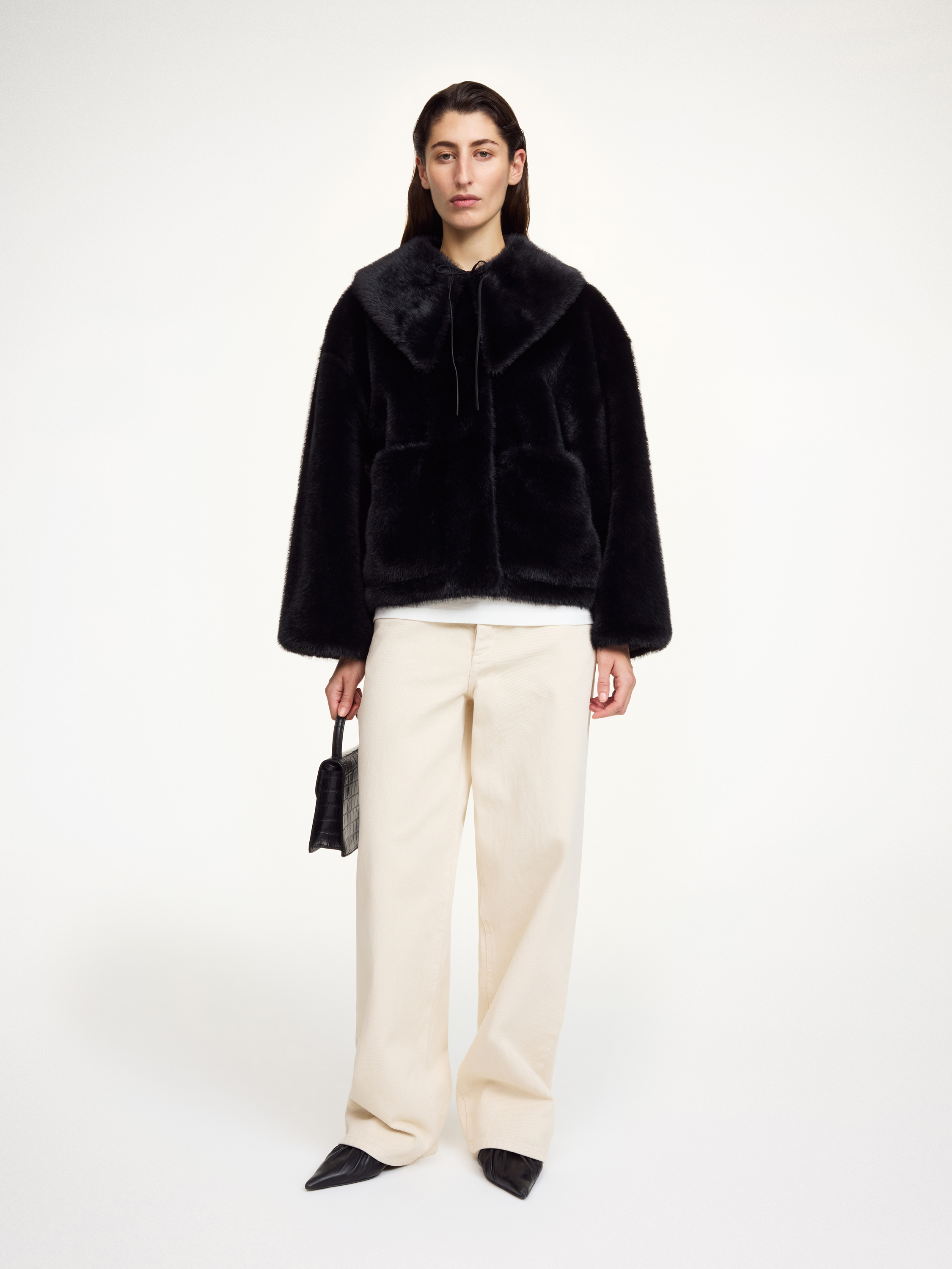 By Malene Birger Jacquie Faux Fur Jacket In Black