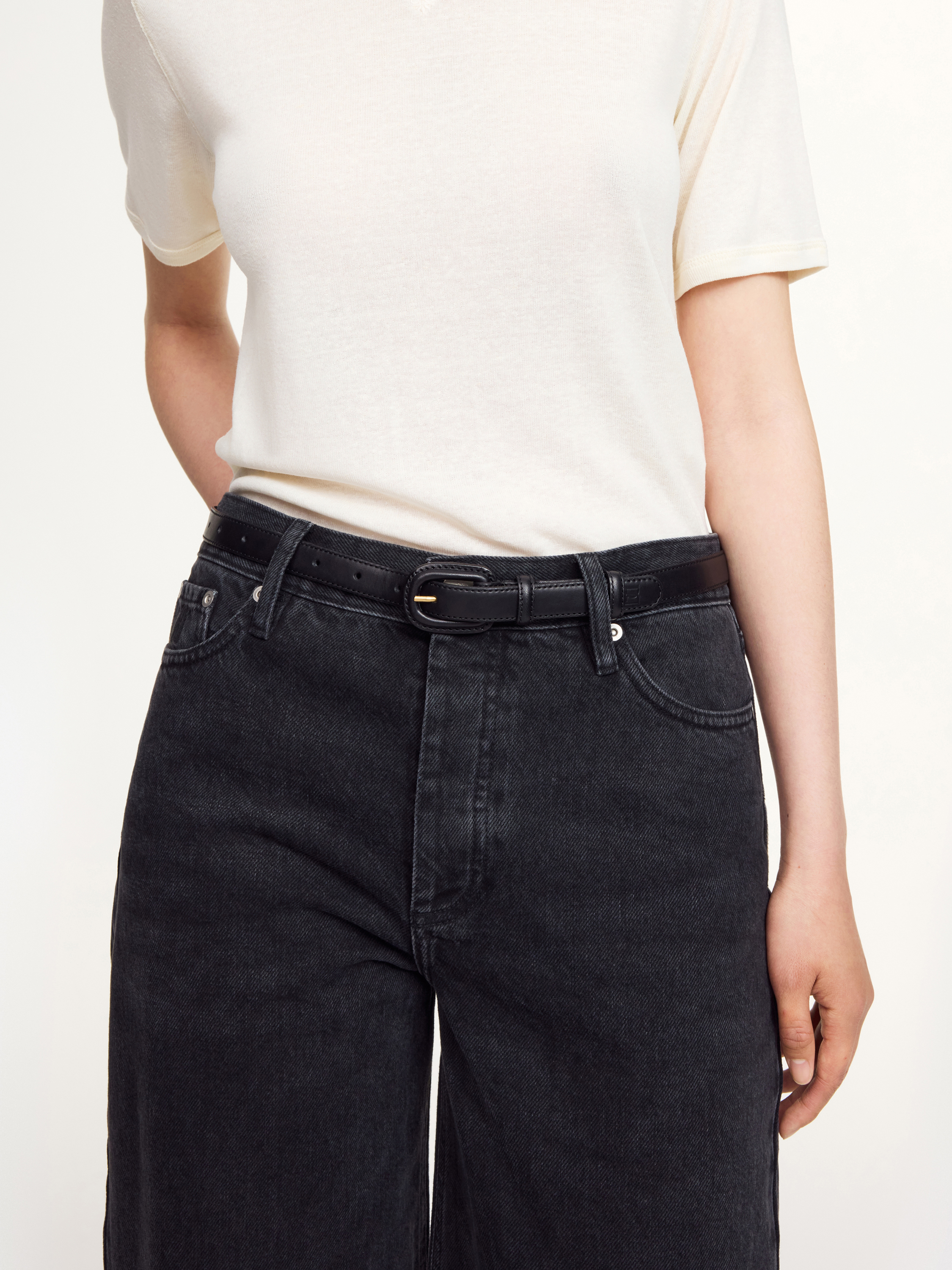 By Malene Birger Salio Leather Belt In Black