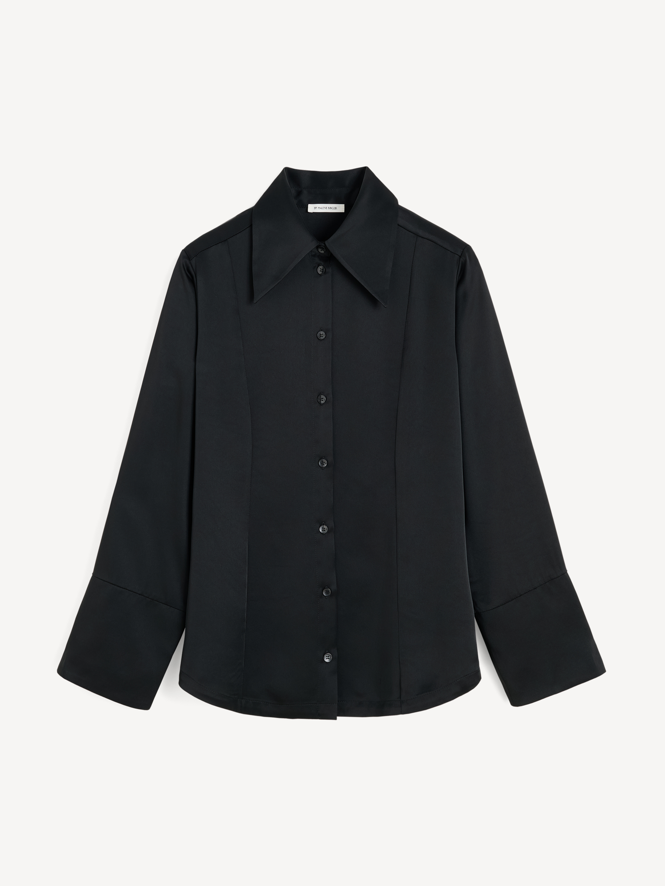 By Malene Birger Women's Black Rosiannas Satin Shirt Size 36