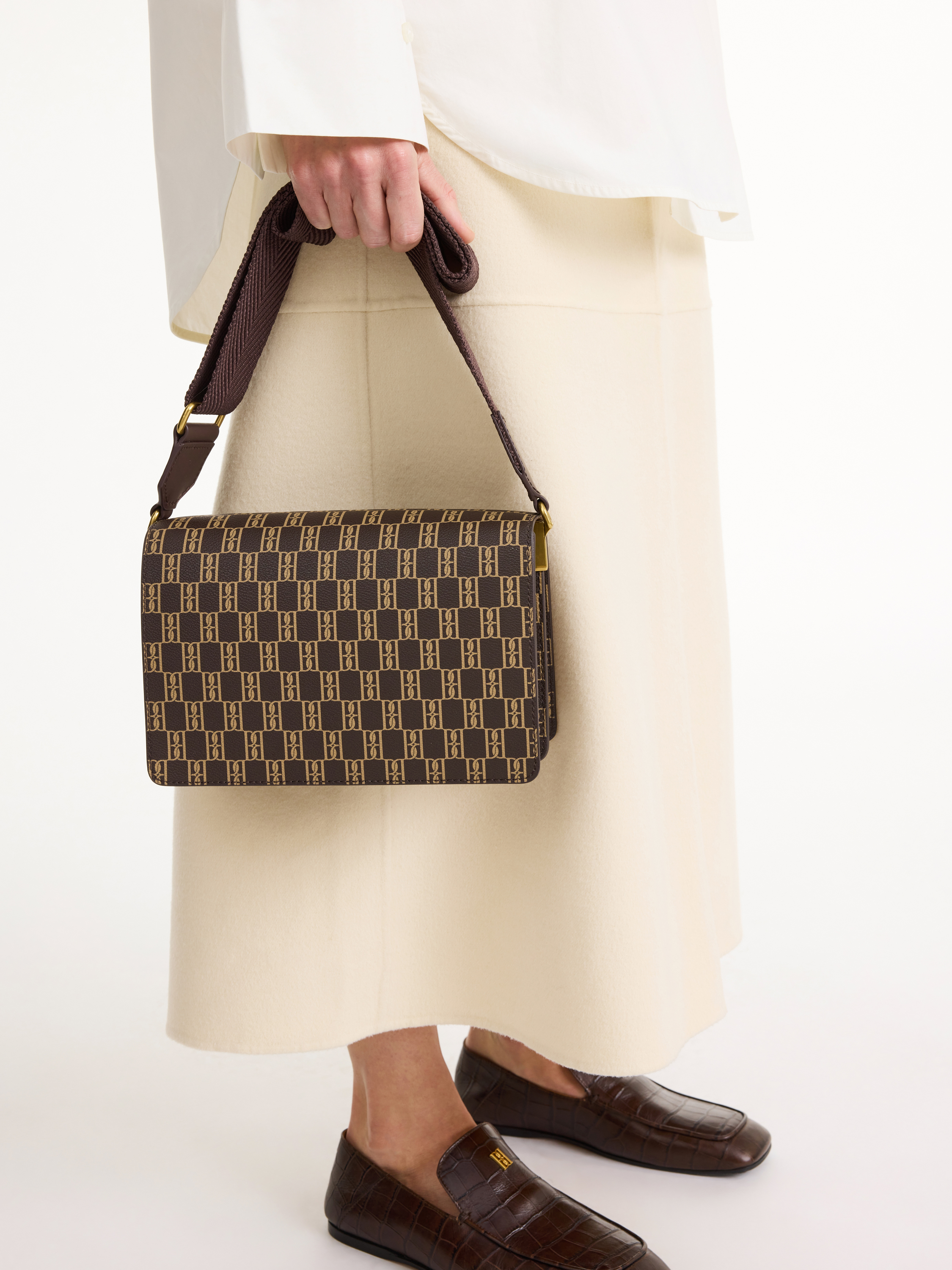 By Malene Birger Loenna Monogram Shoulder Bag In Shale