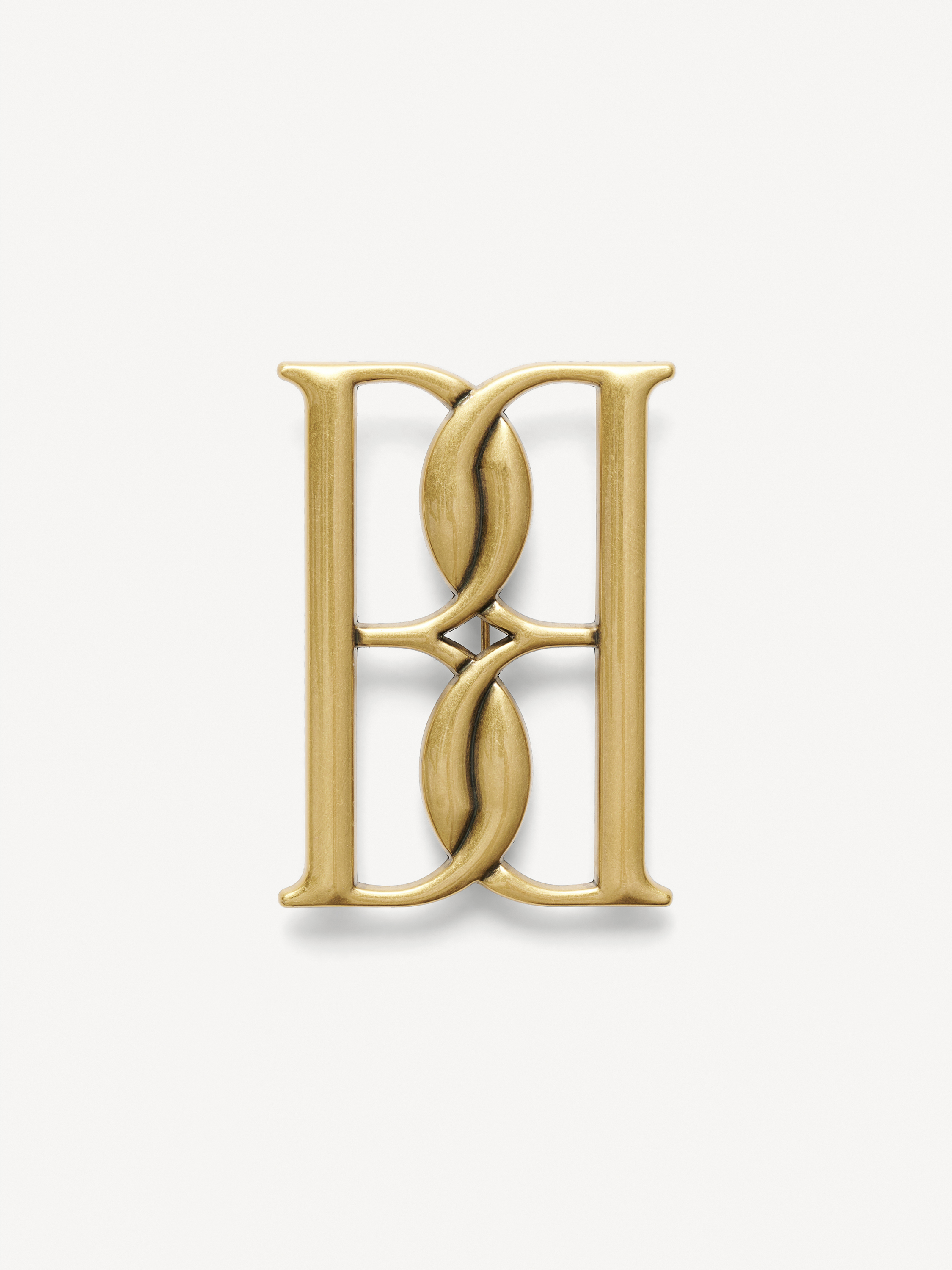 Mono large gold-tone brooch