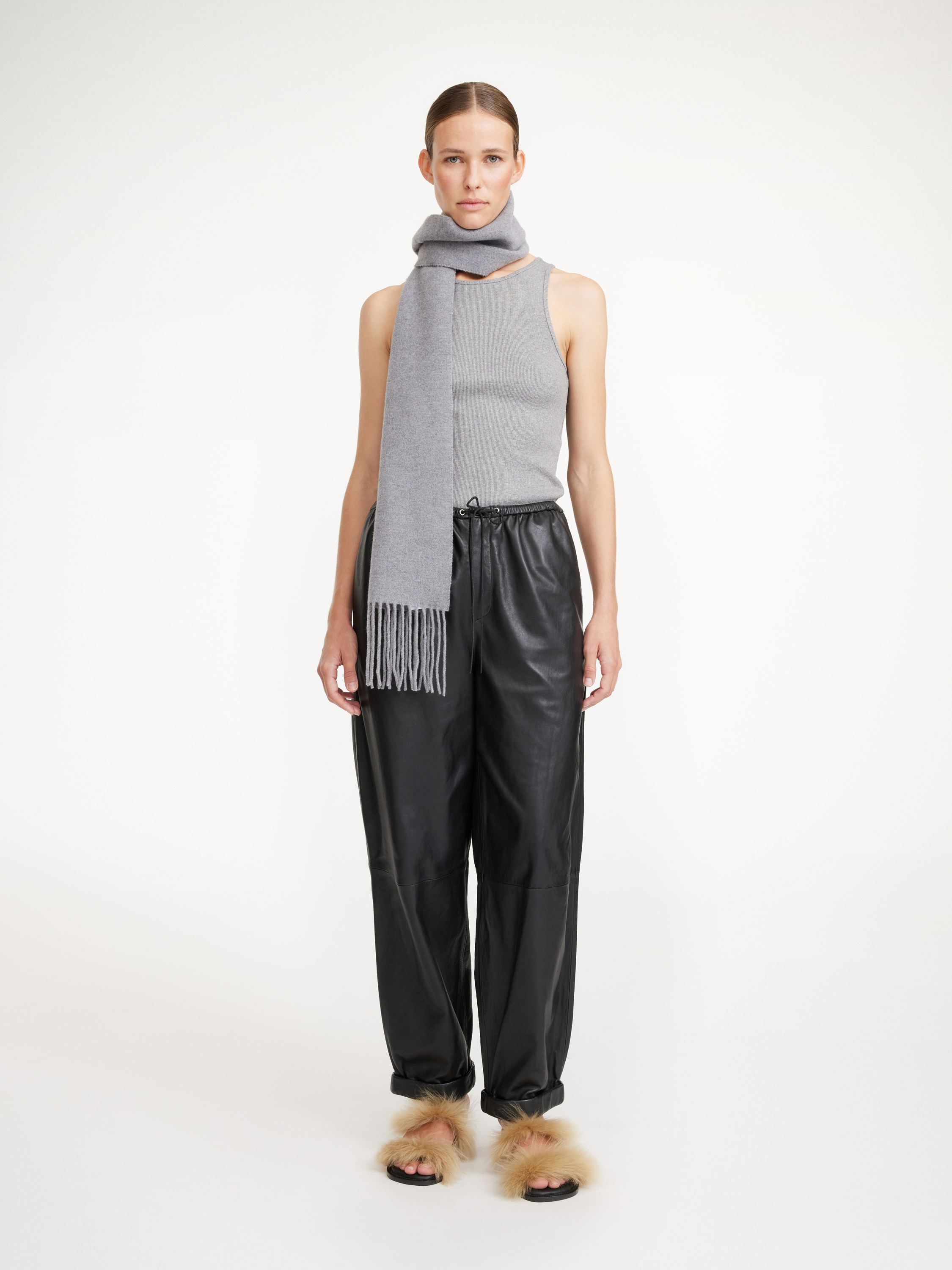 By Malene Birger Joanni Leather Trousers In Black