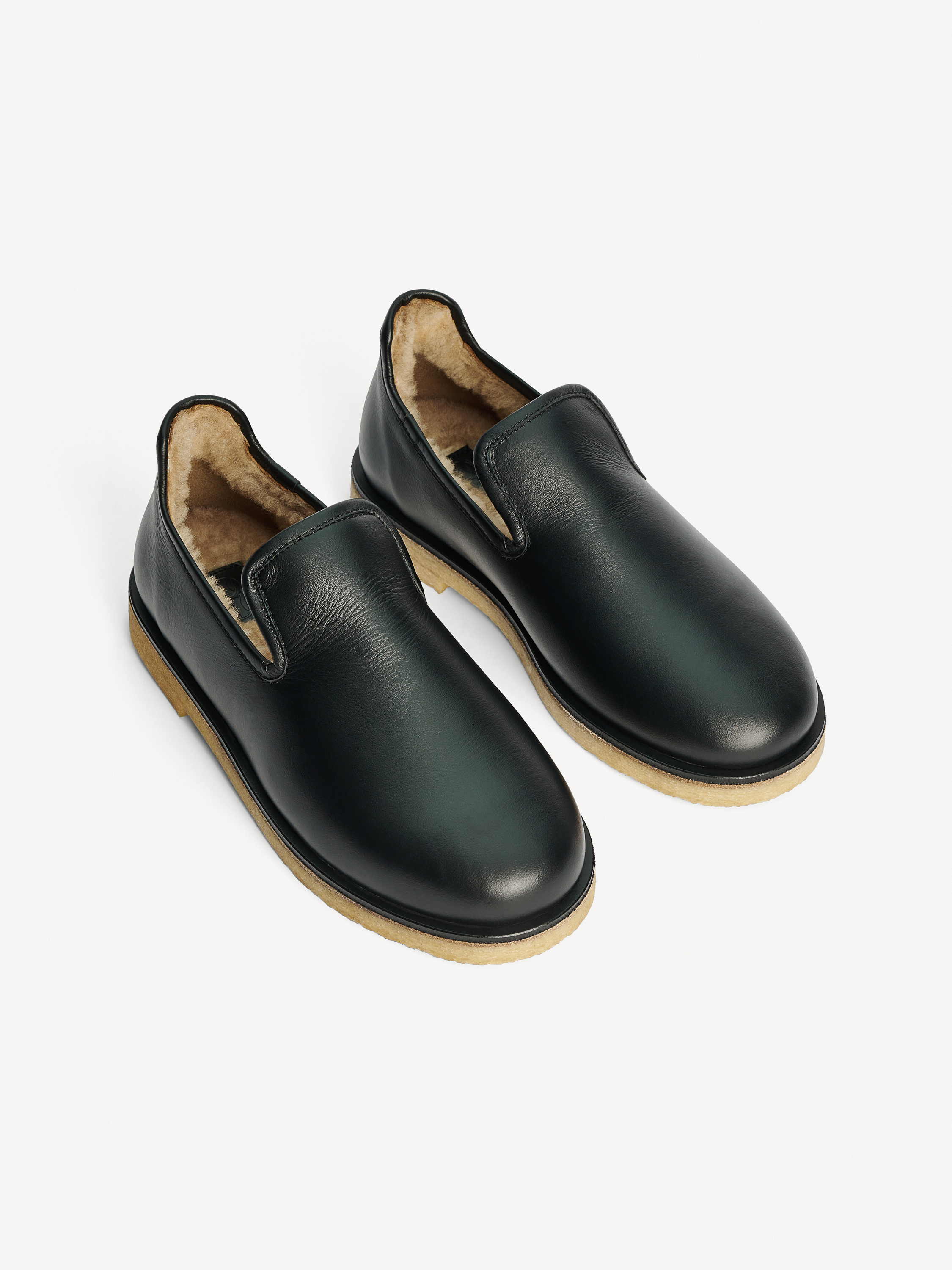 By Malene Birger Romine Leather Slippers In Black