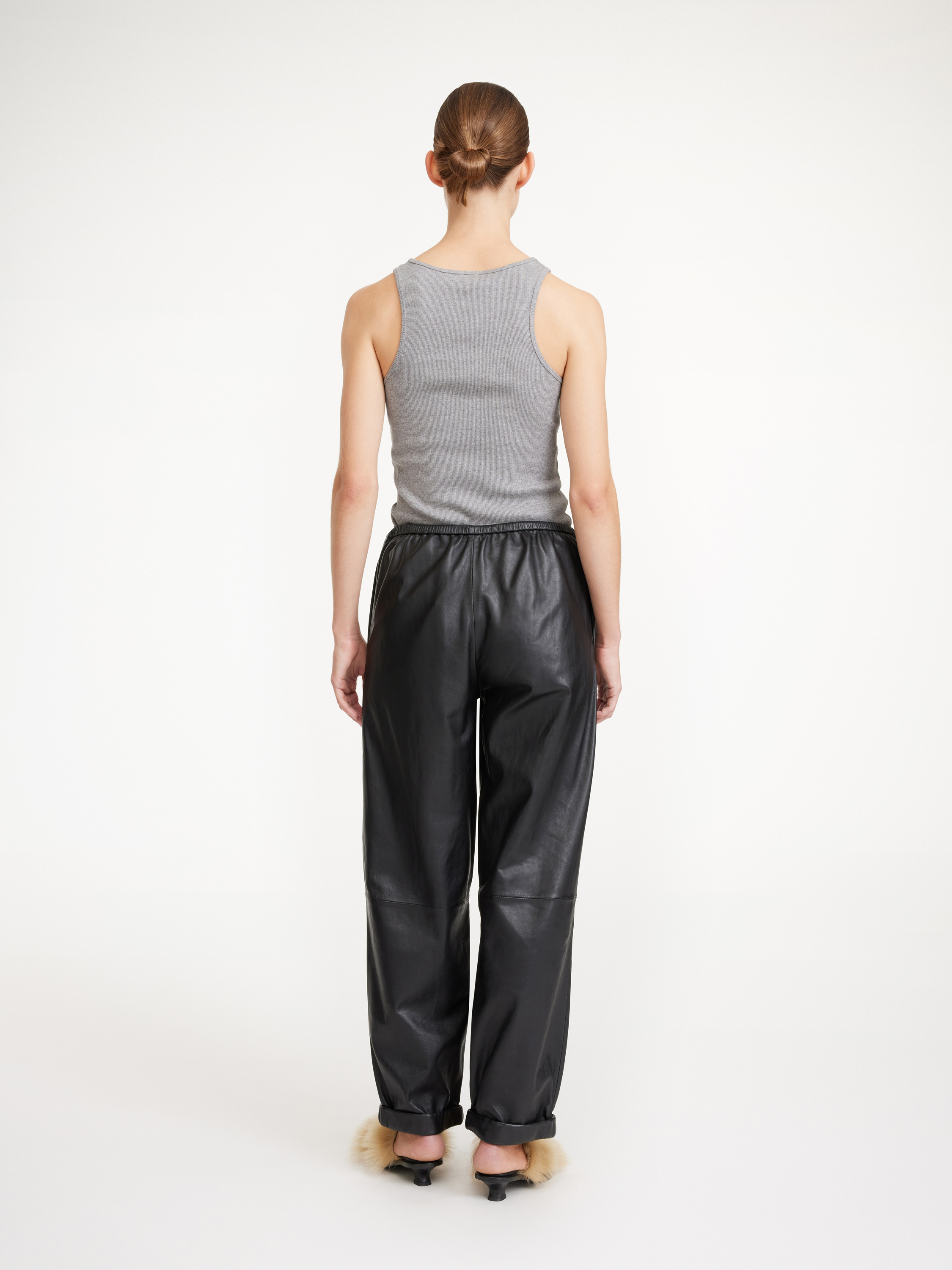 By Malene Birger Joanni Leather Trousers In Black