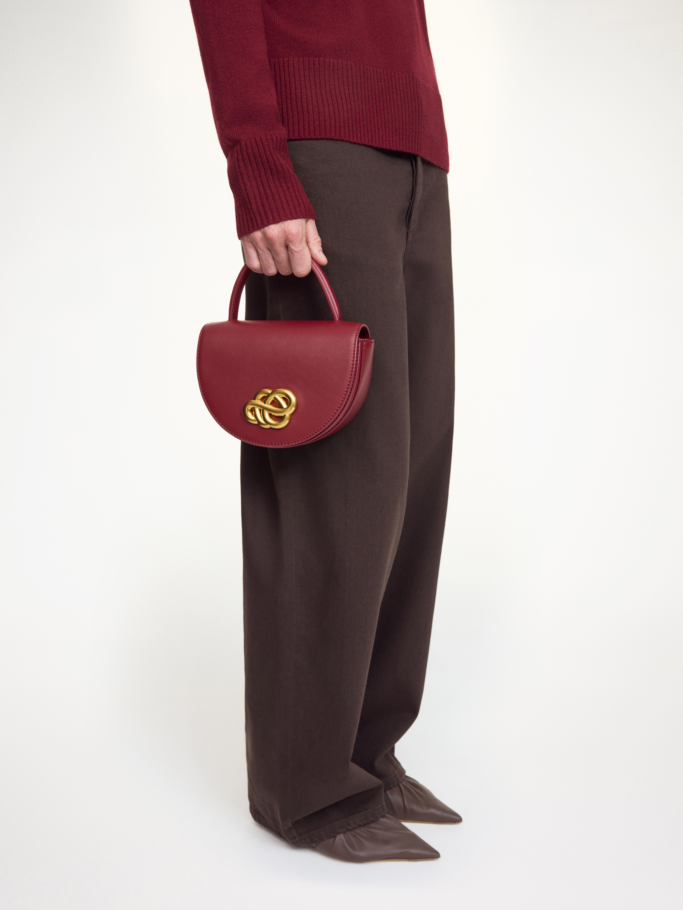 By Malene Birger Cebelli Leather Bag In Burgundy
