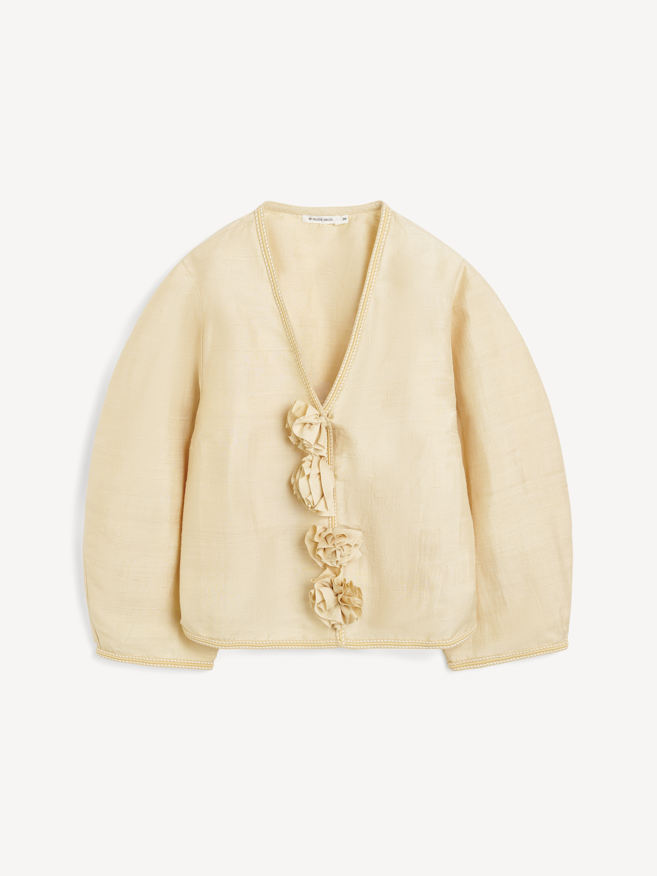 Shop By Malene Birger Mineas Silk Top In Sea Mist