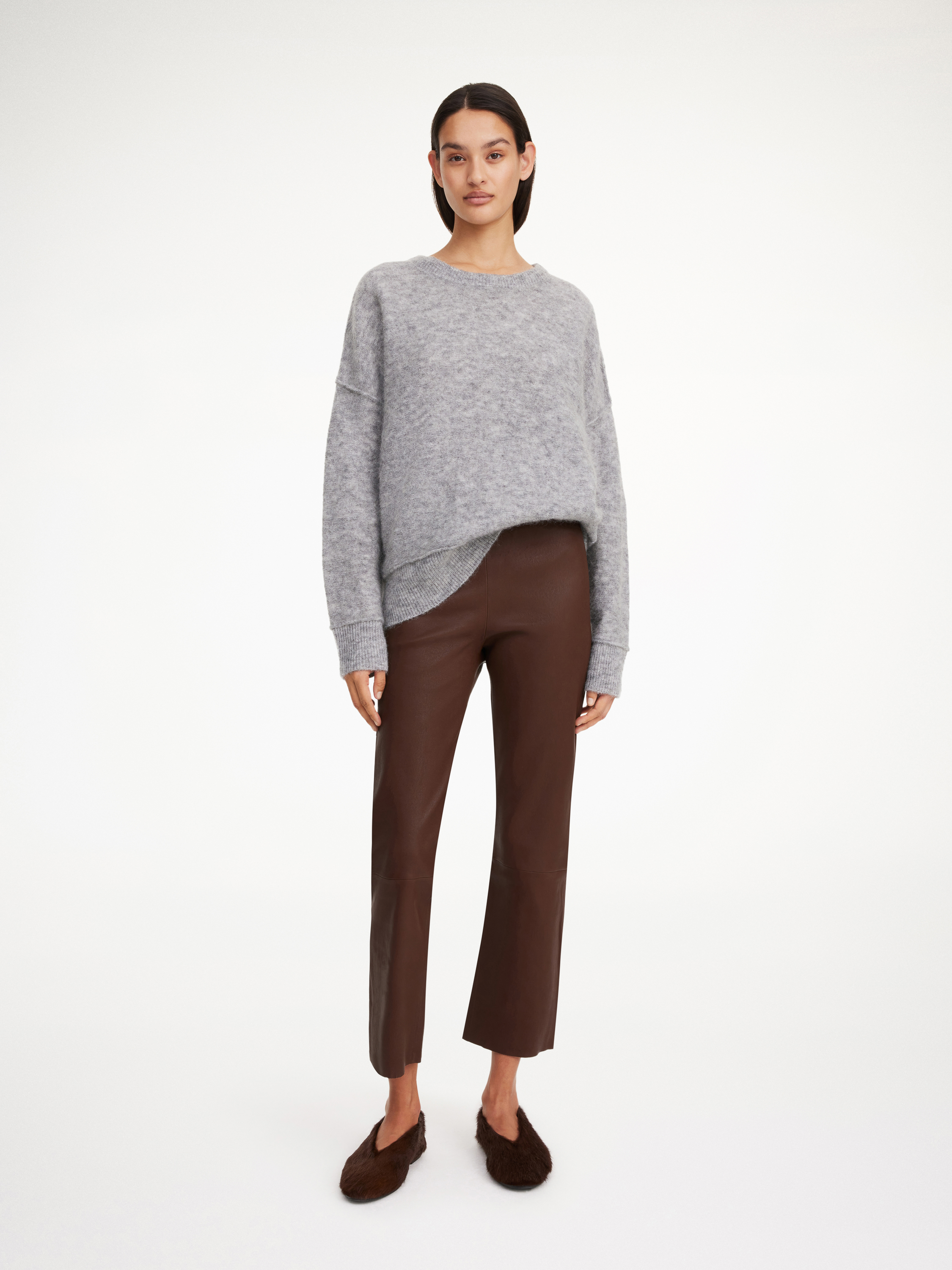 By Malene Birger Florentina Leather Trousers In Chestnut