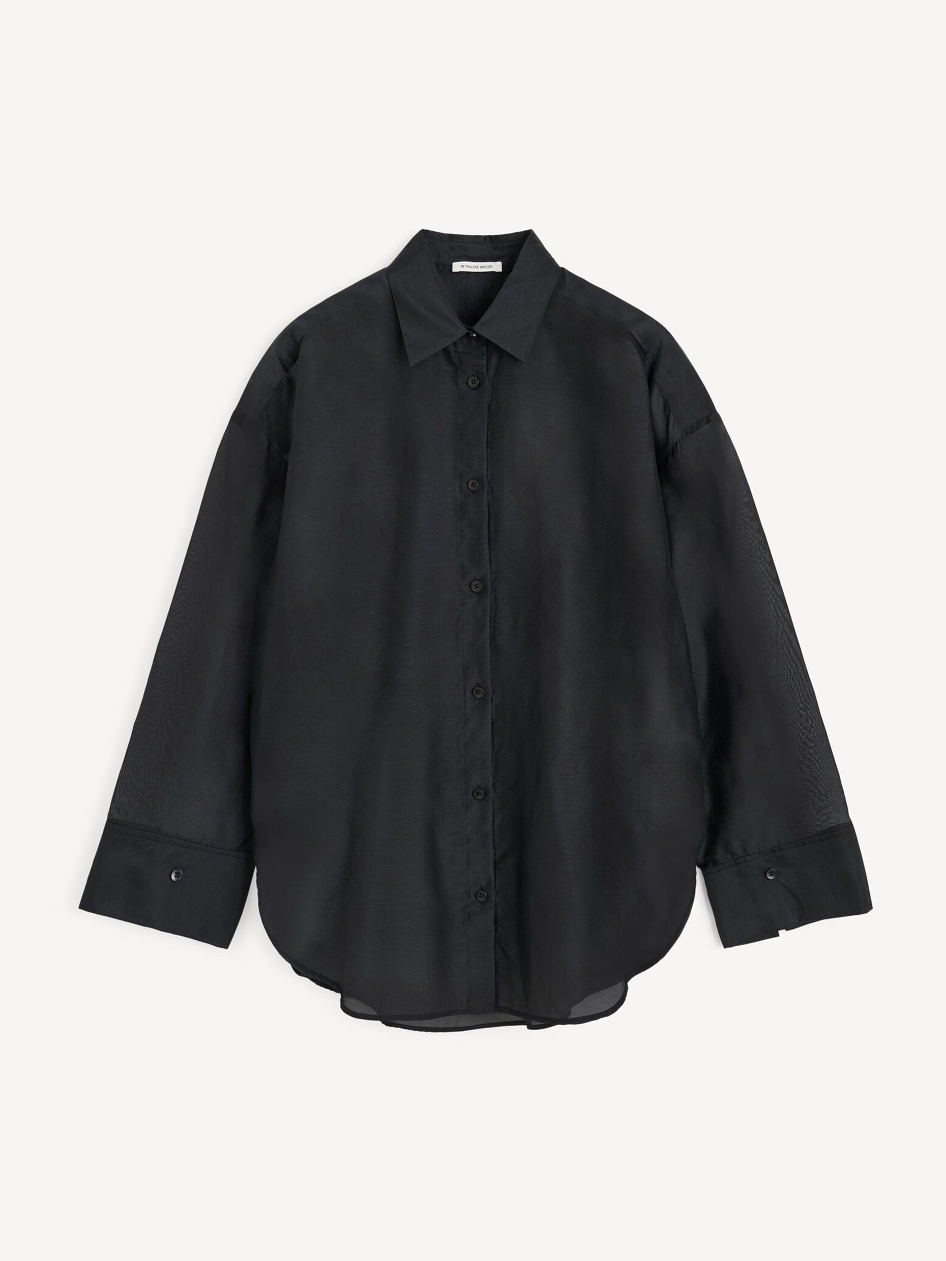By Malene Birger Women's Black Derris Silk Organza Shirt Size 36