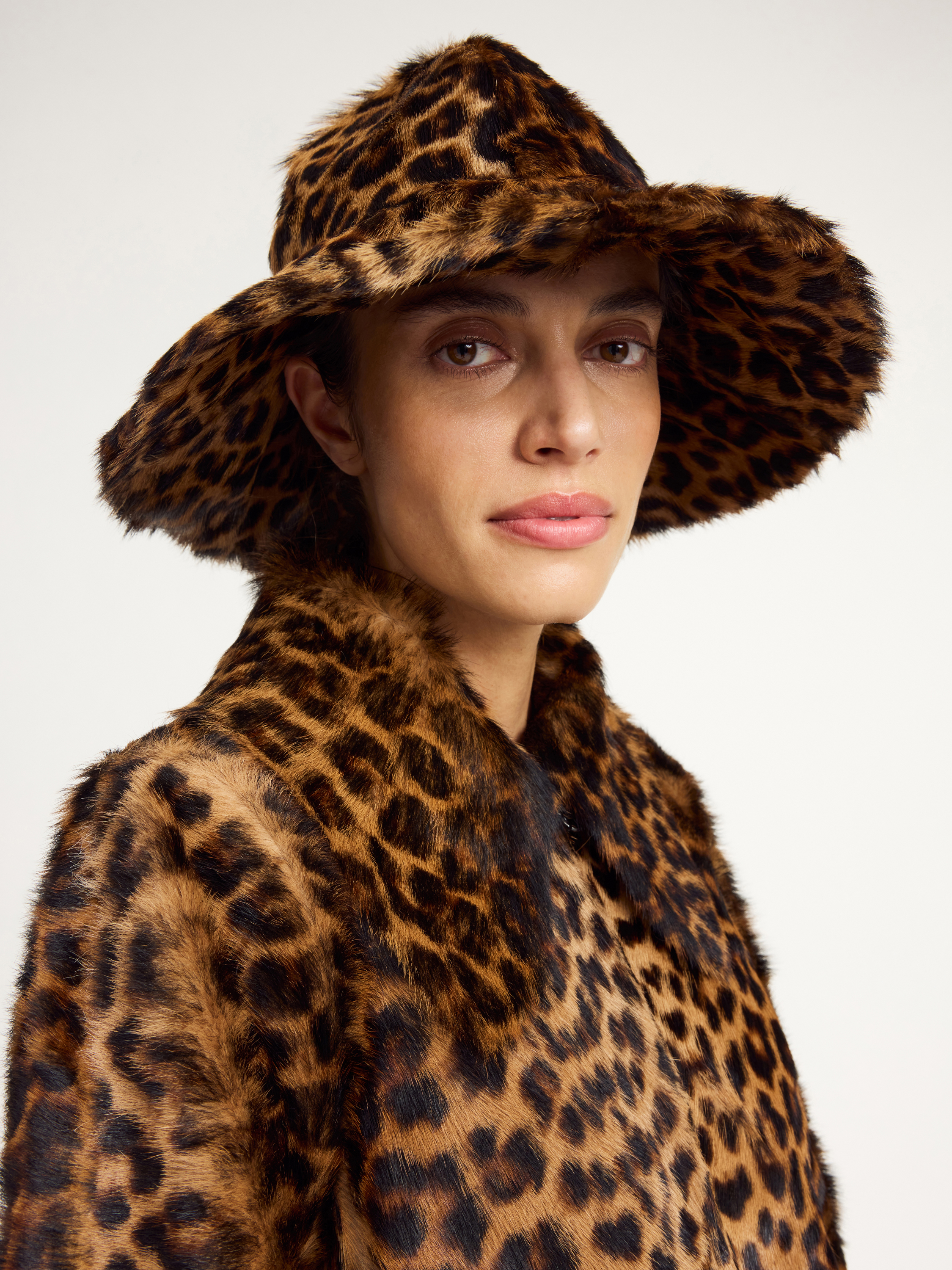 Shop By Malene Birger Lailo Lamb Leather Hat In Leopard