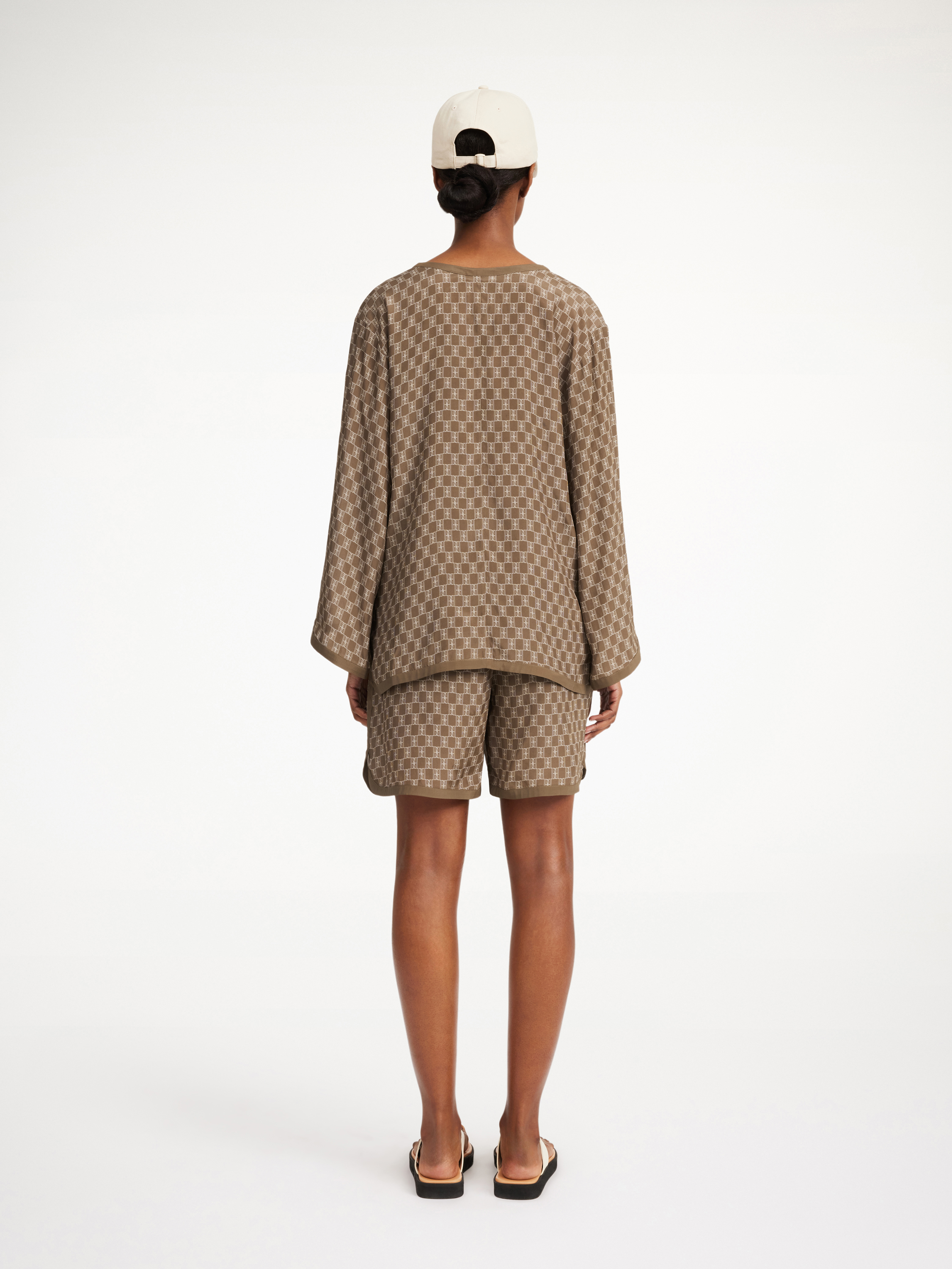 By Malene Birger Plazzo Blouse In Mono Lined 1dj
