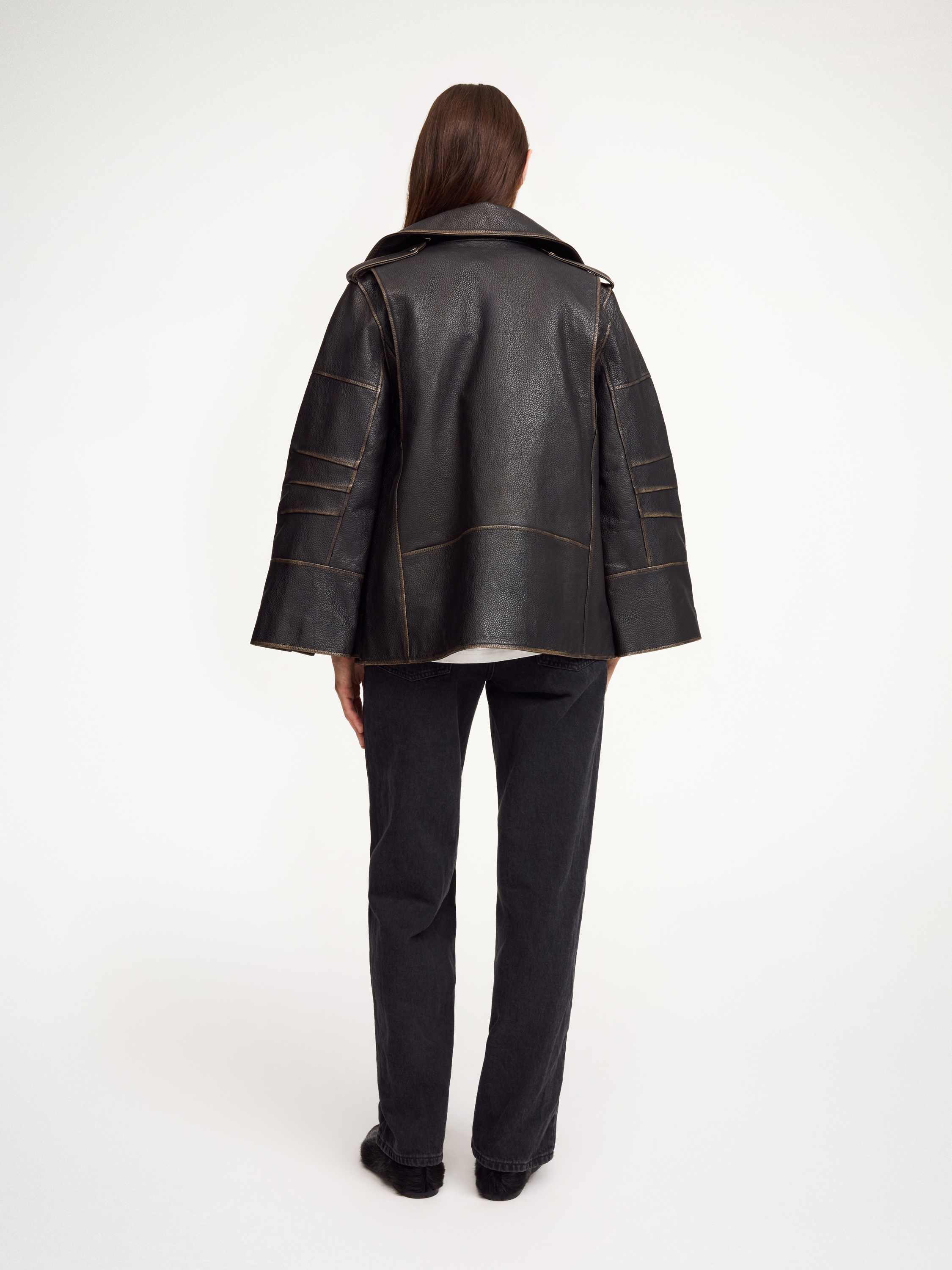 Shop By Malene Birger Beatrisse Leather Jacket In Black