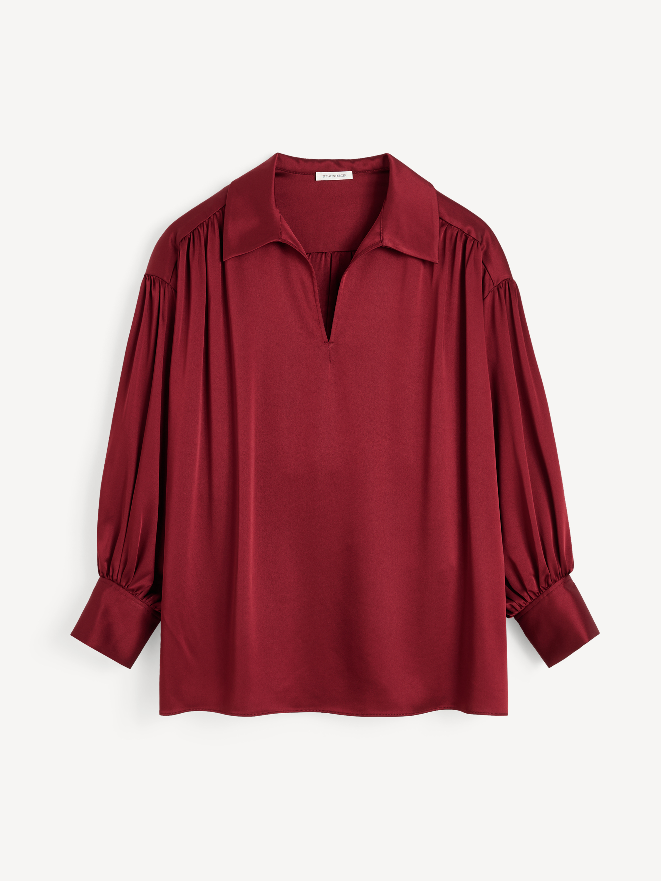 By Malene Birger Women's Cabernet Leonora Satin Blouse Size 34