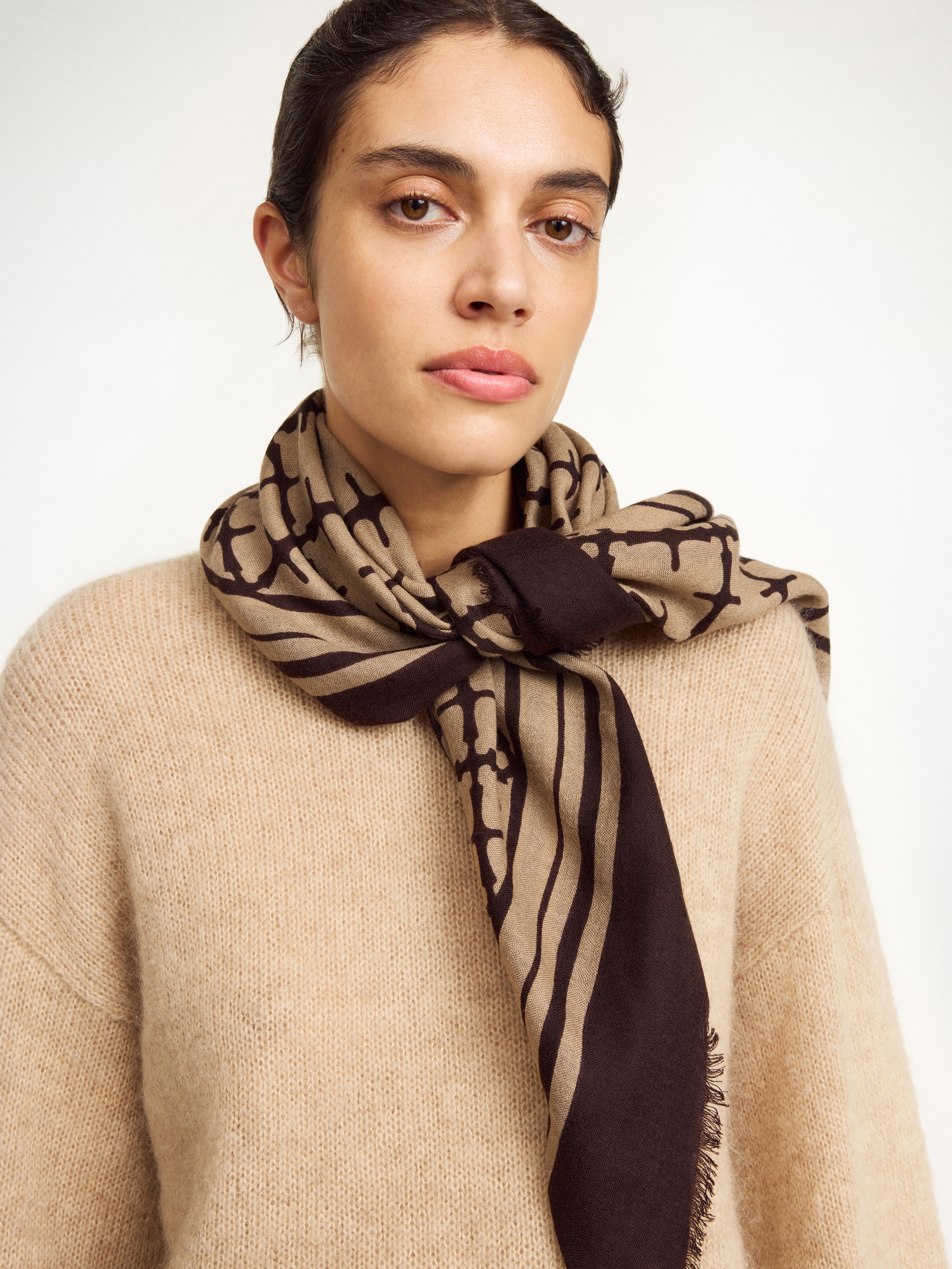 By Malene Birger Cornelis Wool Scarf In Dark Mahogany