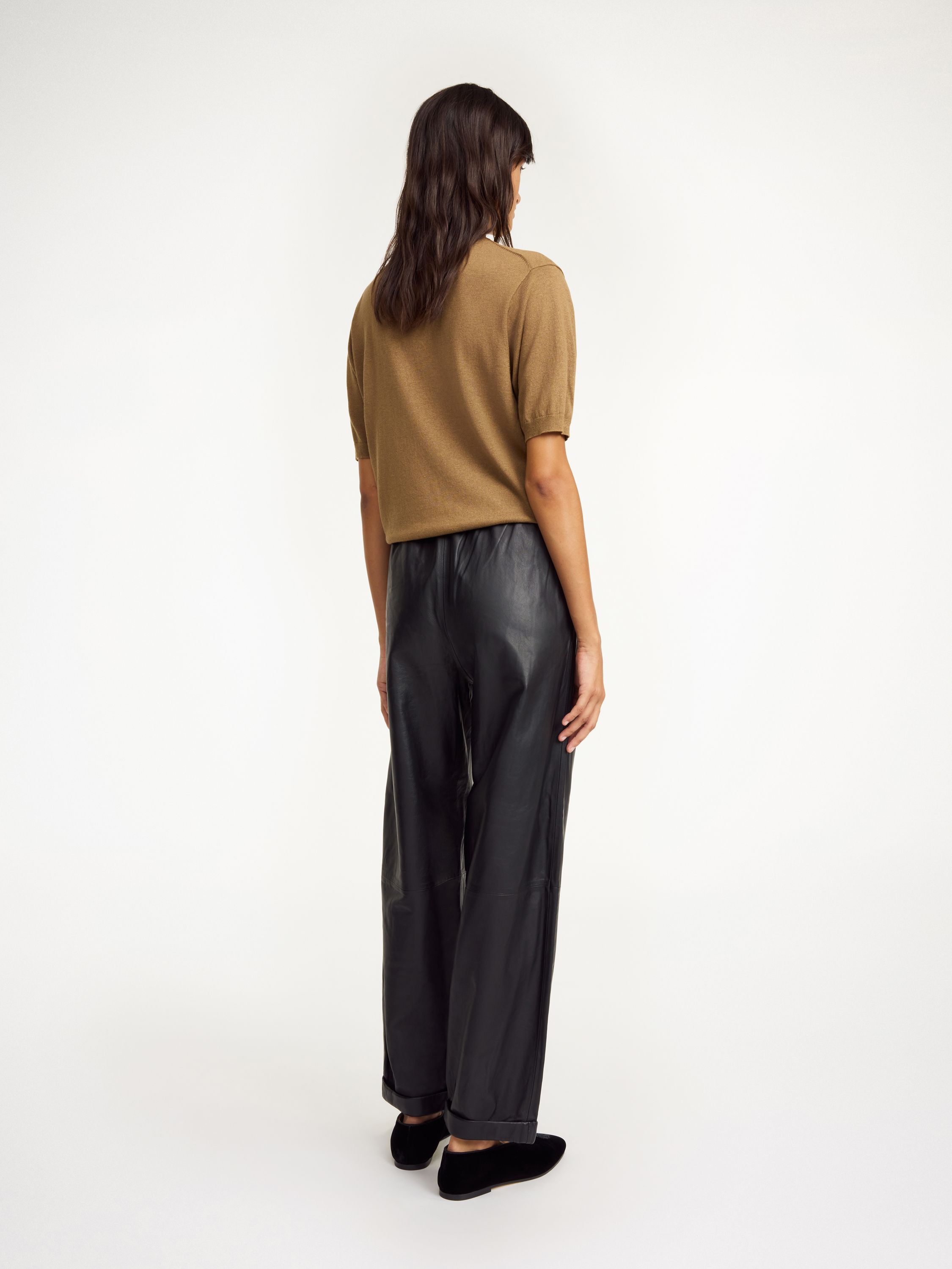 By Malene Birger Joanni Leather Trousers In Black