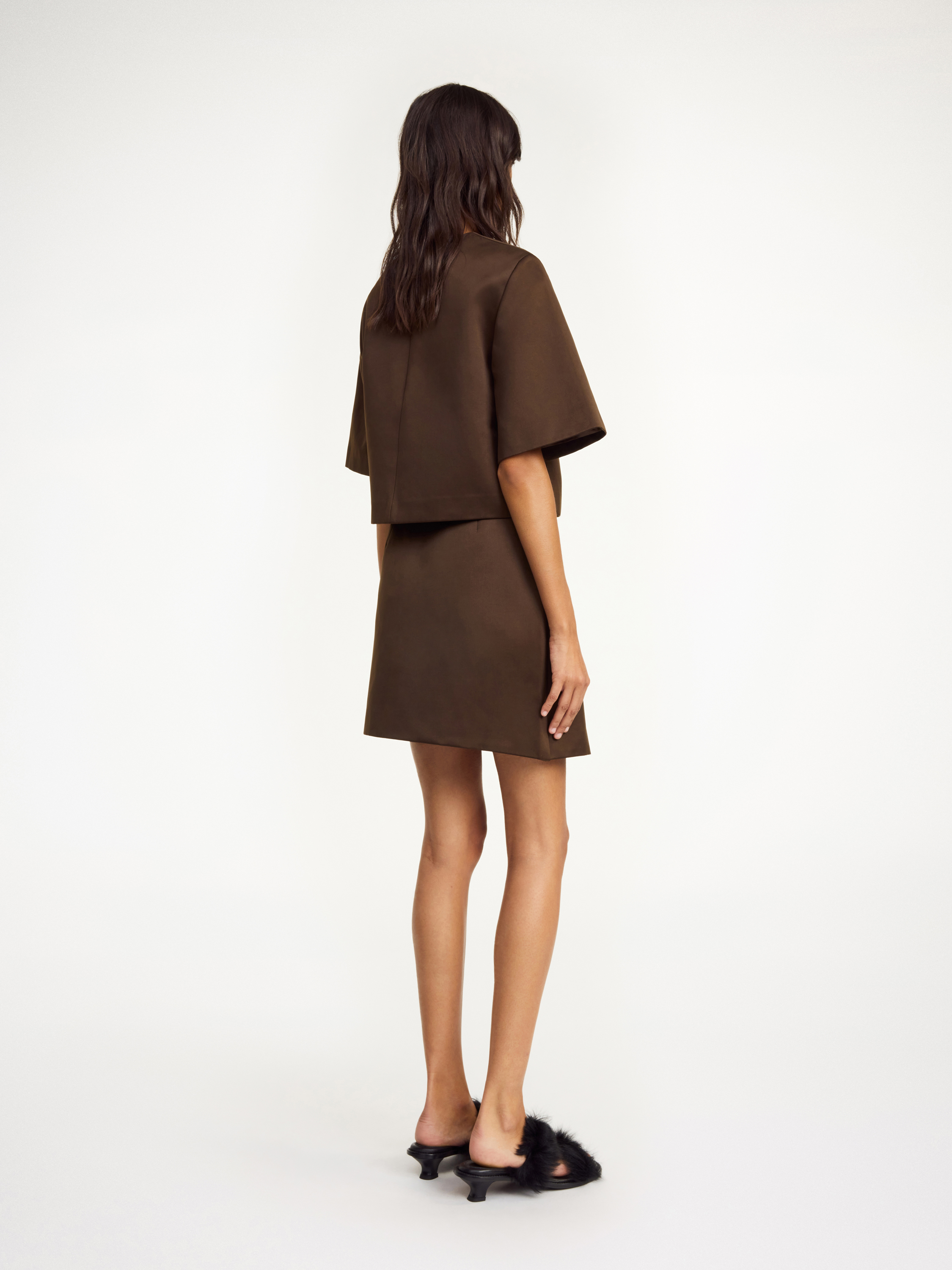 By Malene Birger Raye Mini Skirt In Dark Mahogany