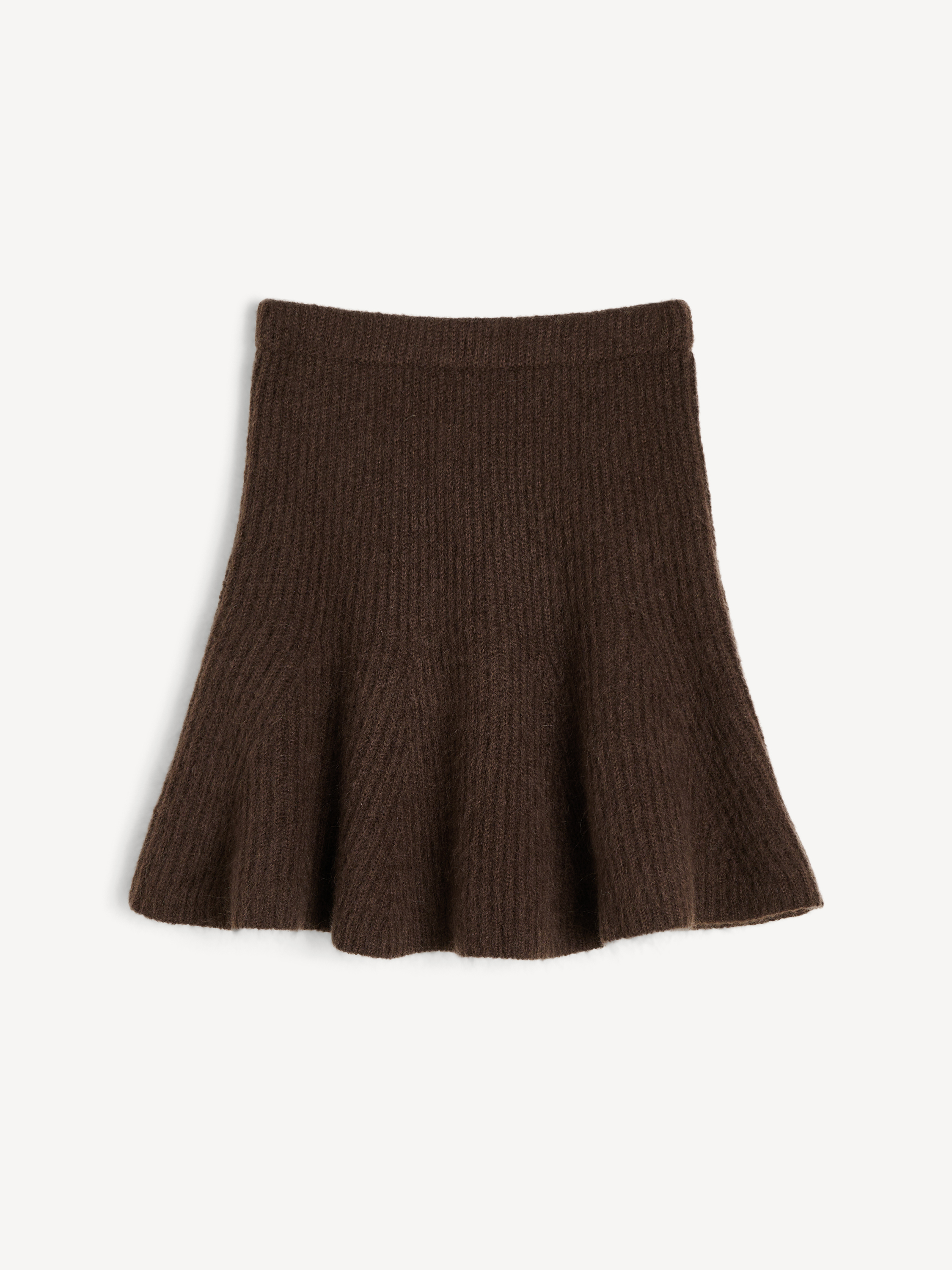 By Malene Birger Ribbed-knit Mini Skirt In Brown