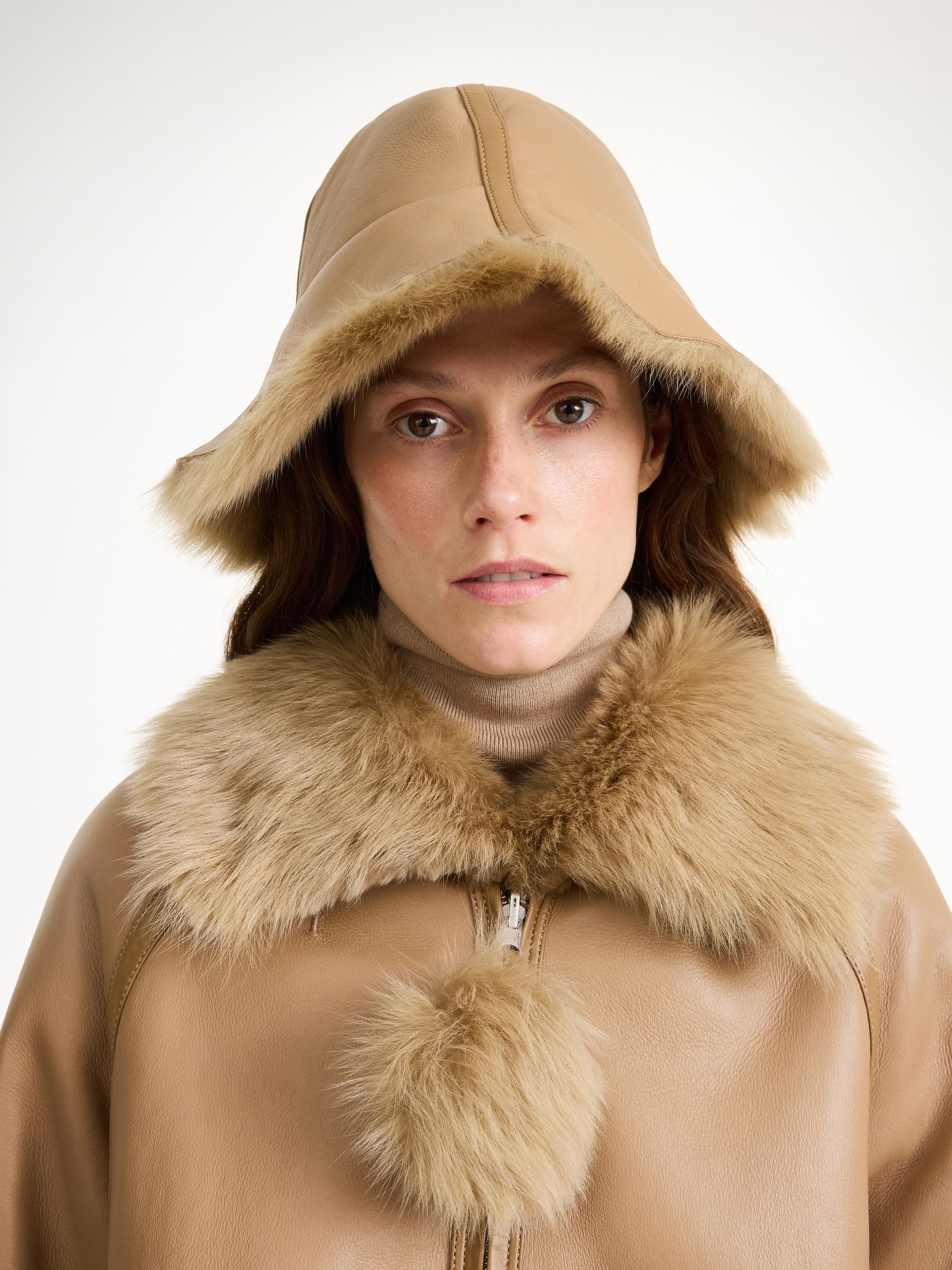 By Malene Birger Sheelan Shearling Hat In Tannin