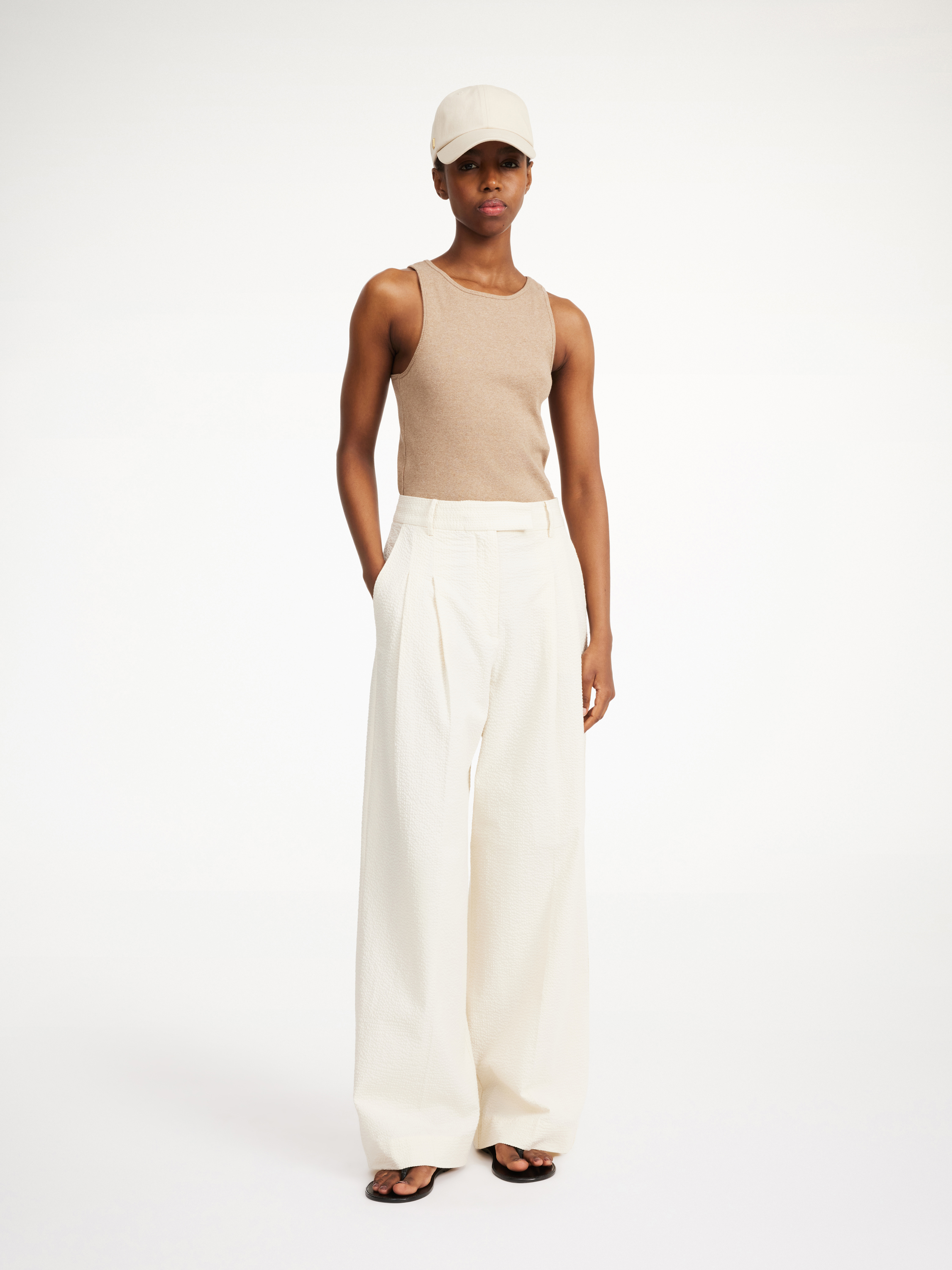 Shop By Malene Birger Cymbaria High-waist Trousers In Soft White