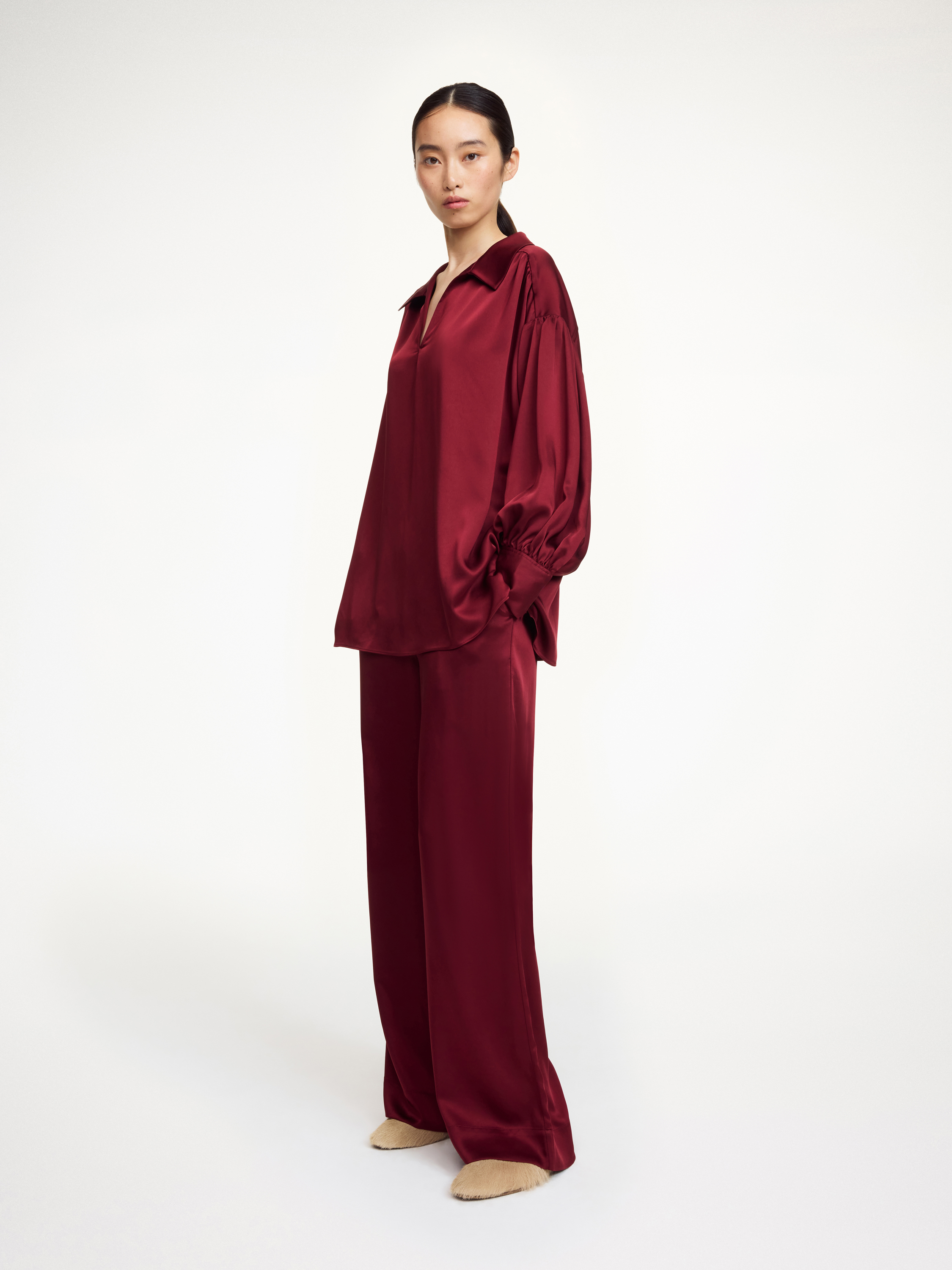 By Malene Birger Leonora Satin Blouse In Black