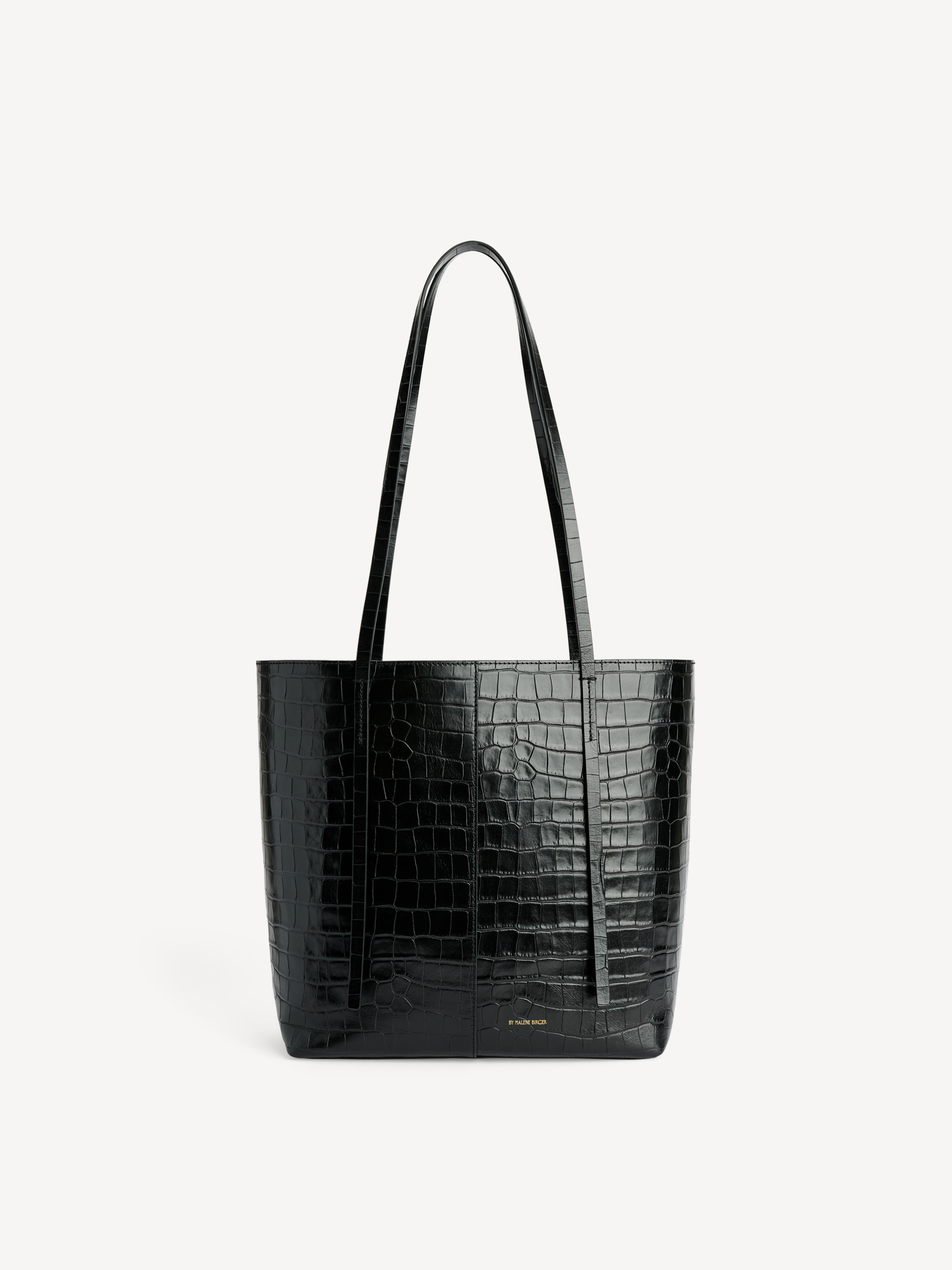 By Malene Birger Women's Black Abilso Croco Leather Tote