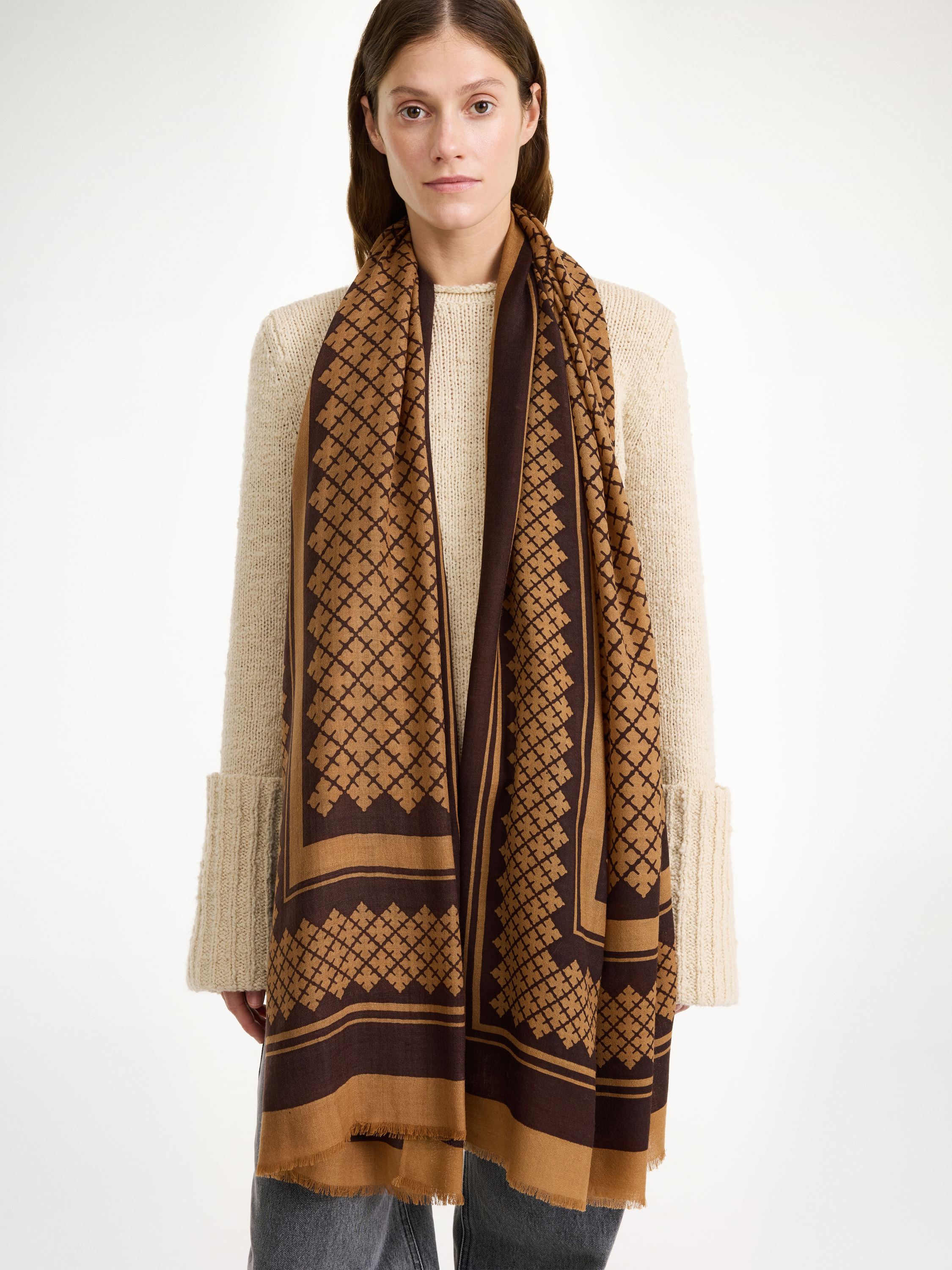 By Malene Birger Julee Wool Scarf In Bison