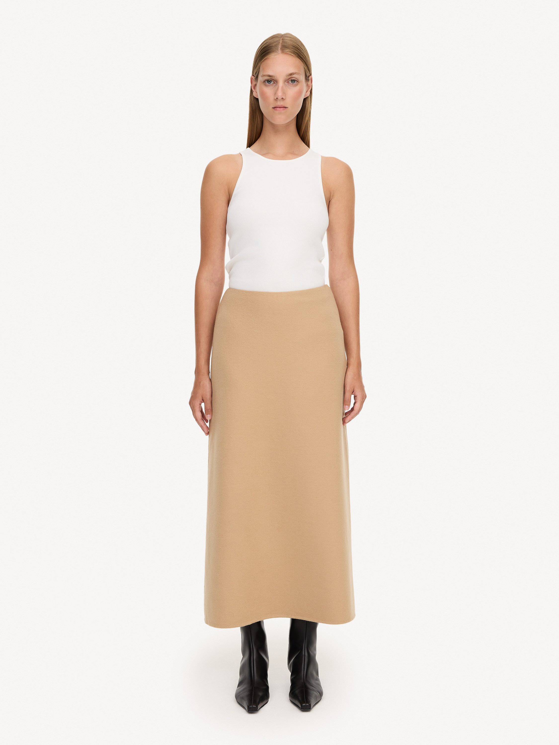 By Malene Birger Palomie Midi Skirt In Dark Sand