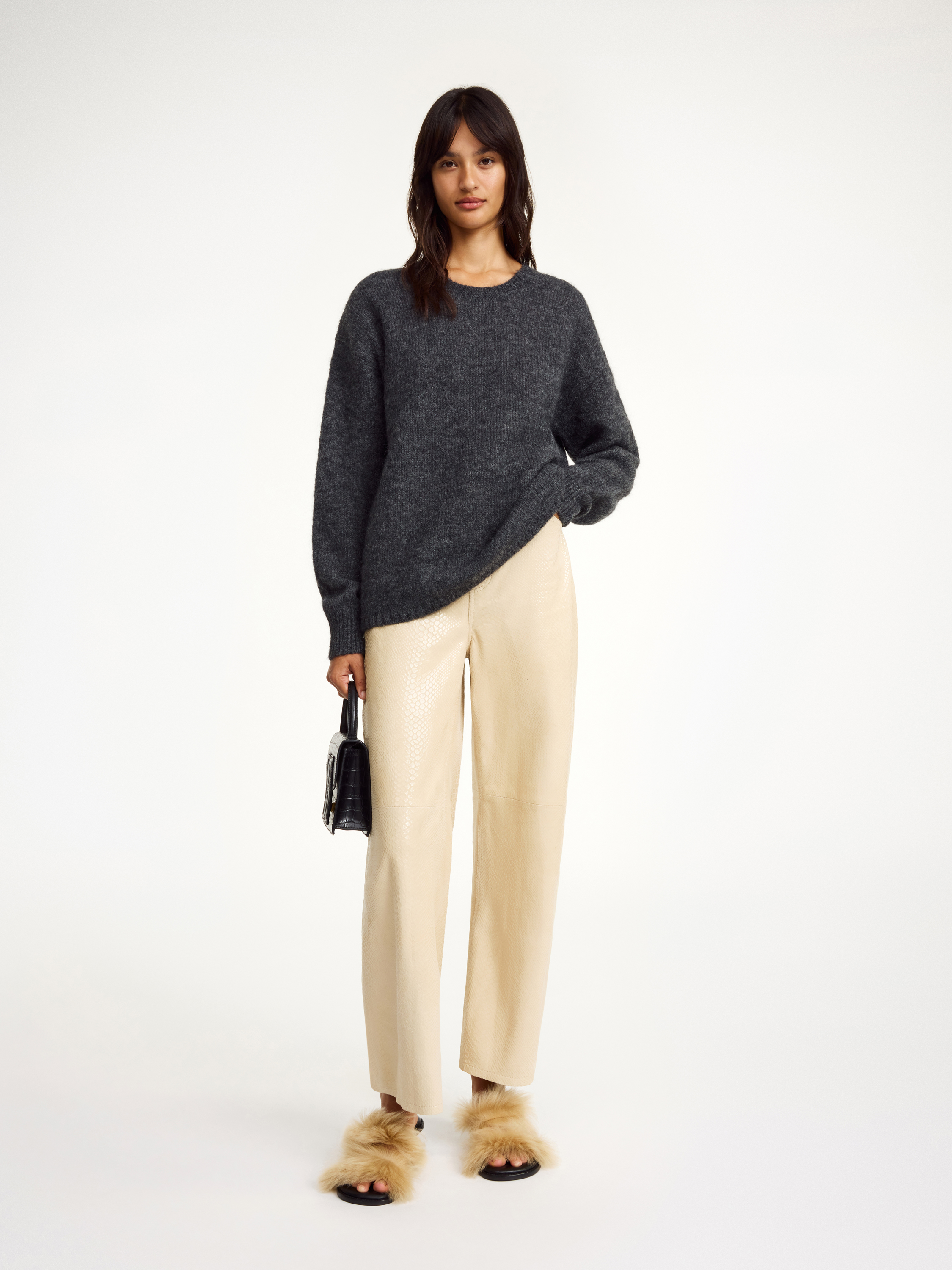 By Malene Birger Briella Mohair-blend Jumper In Grey Melange