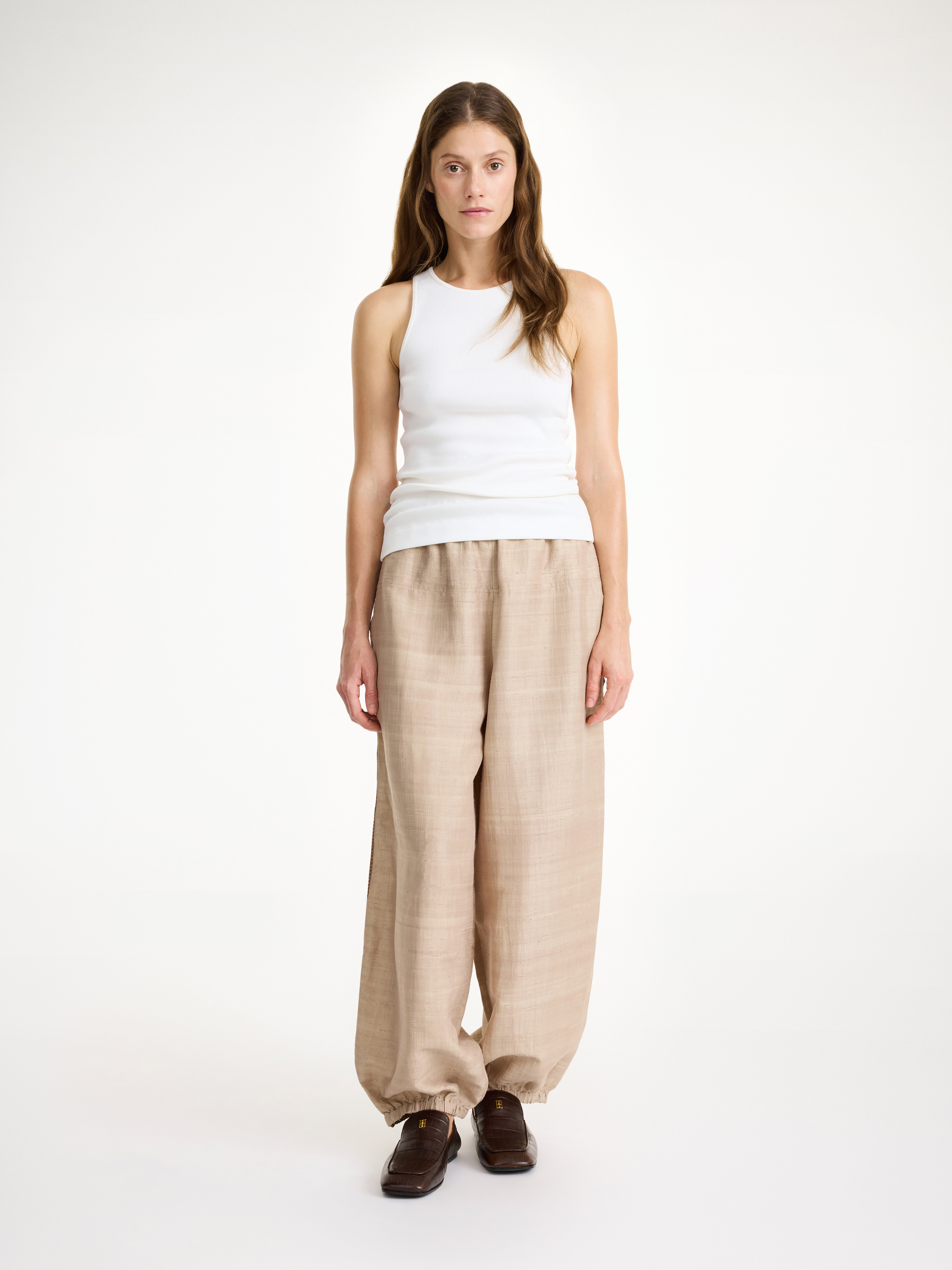 By Malene Birger Lumonas Silk Trousers In Nomad