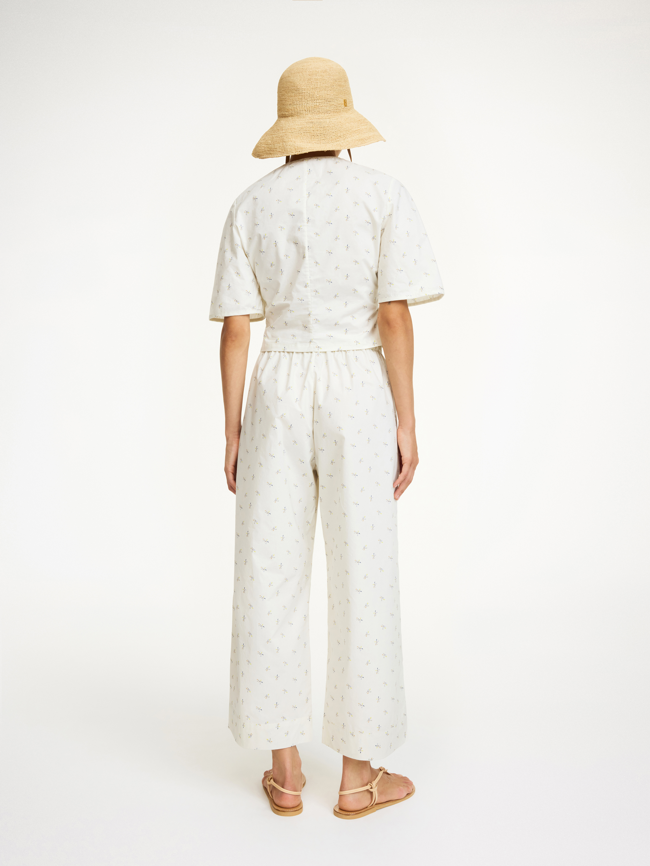 By Malene Birger Mirabello Organic Cotton Trousers In Mini Flower Print