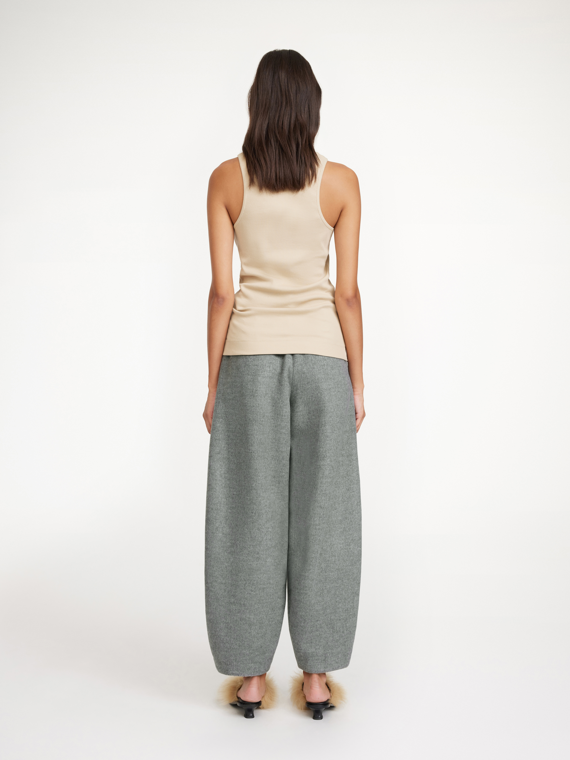 By Malene Birger Carlien Wool Trousers In Grey Melange